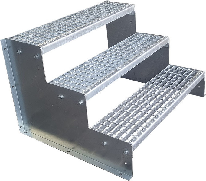 Standtreppe Freistehend Treppe 4 Stufen Verzinkt, 60 - 160 Cm B