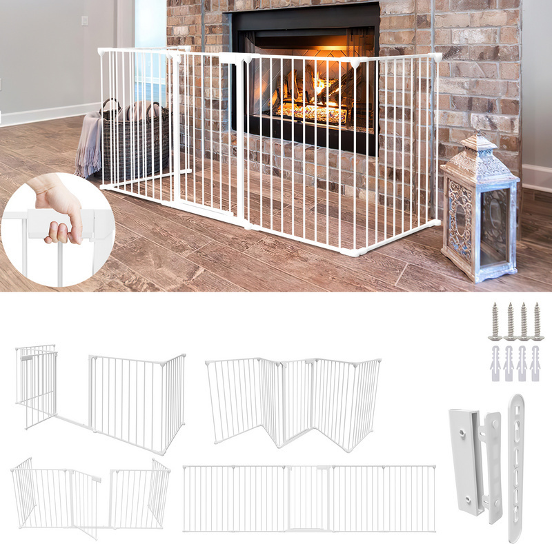 Hengda Kaminschutzgitter Absperrgitter Türschutzgitter Kinderschutzgitter Weiß RL-HG9161-1-HDh