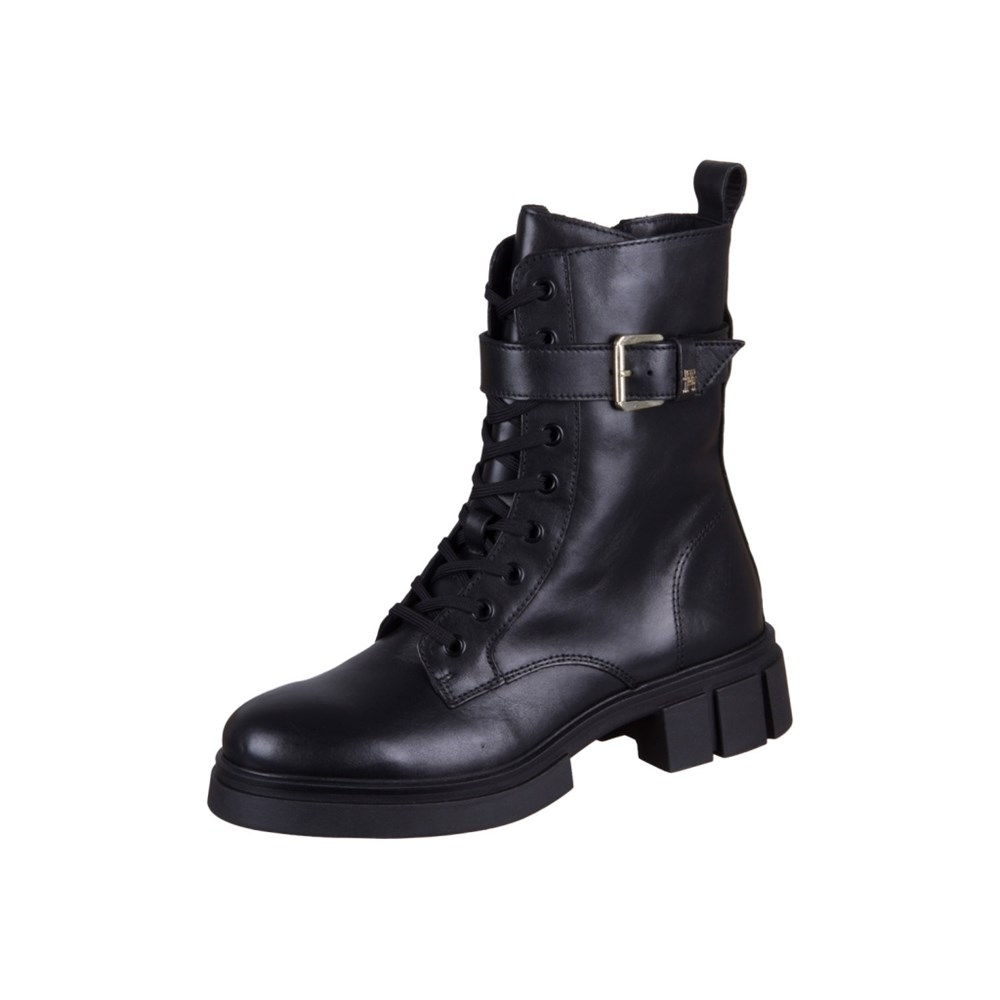 Tommy Hilfiger Obuv Cool Feminine Bikerboot Black Leather, FW0FW07322BDS