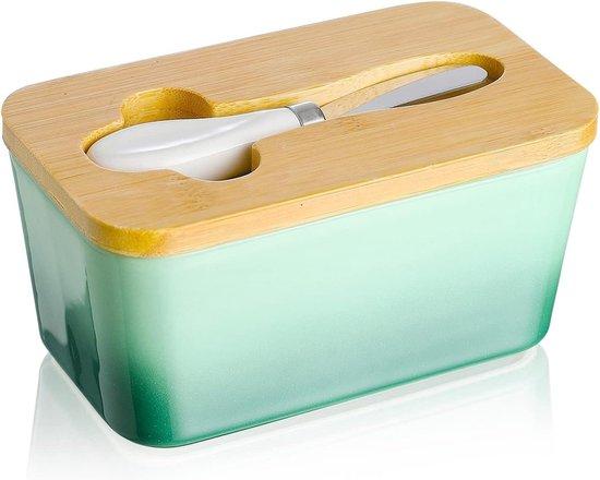 OEM Porzellan-Butterdose mit Messer – Luftdichte Butterdose – Große Butterdose – Avocadogrün 2026