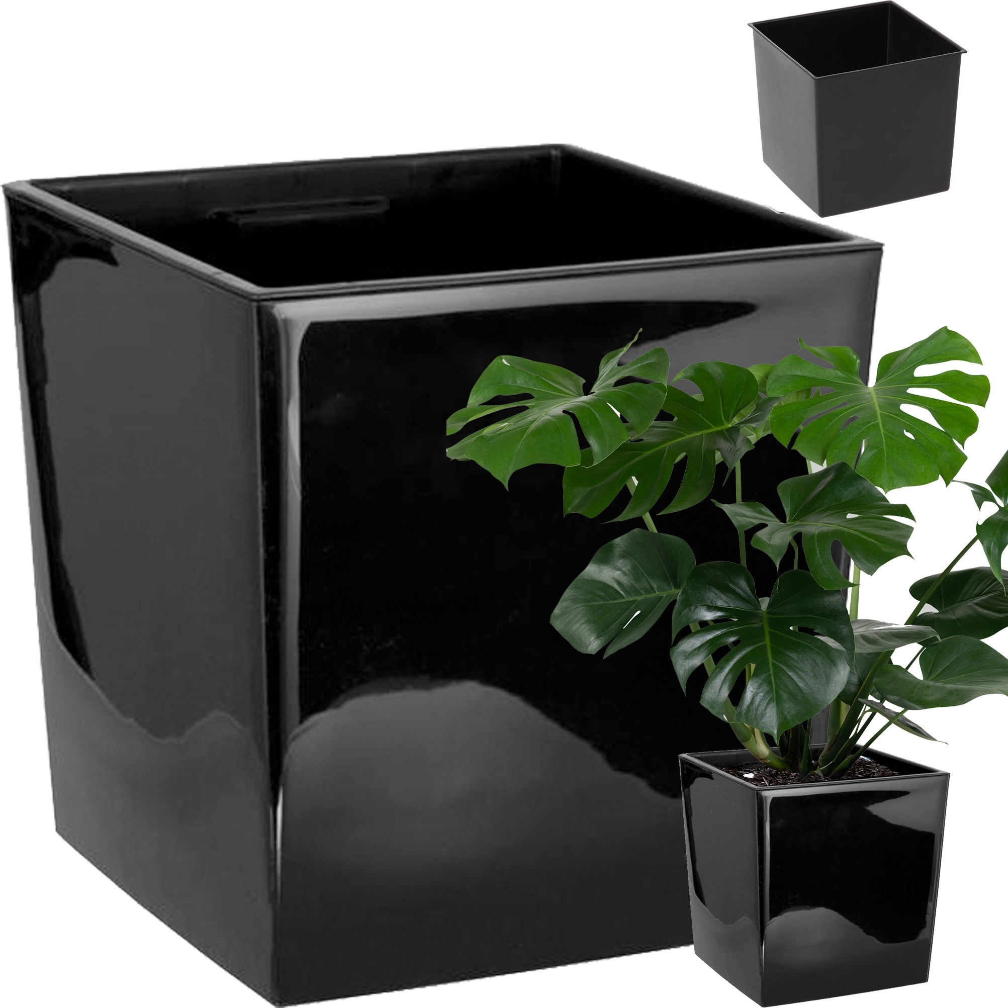 Lamela - Vaso per fiori in jersey Magnolia, per balcone, giardino, decorazione per la casa, mix di colori assortiti ( 190 mm, legno naturale