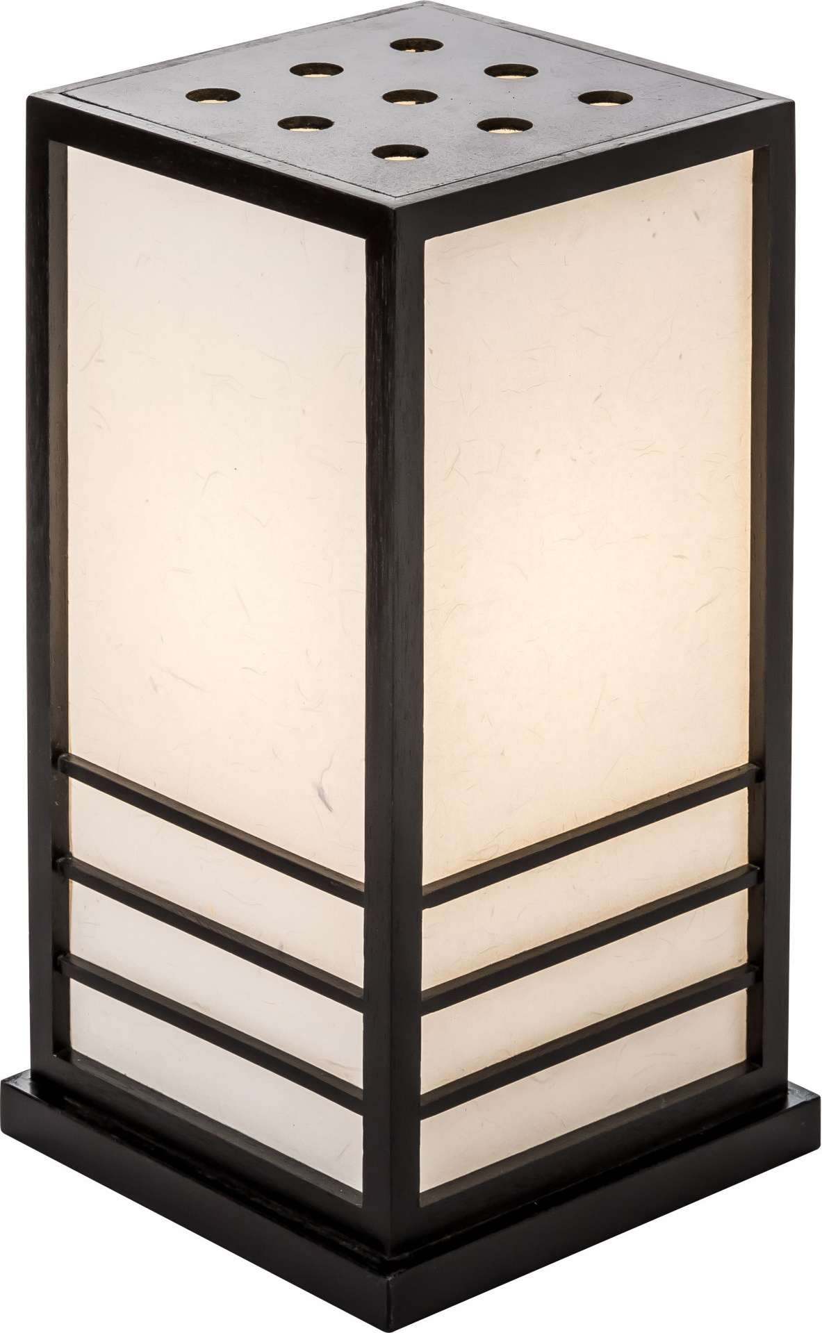 Fine Asianliving Japanische Lampe Holz und Shoji Reispapier Schwarz Groß - Miyazaki B22xT22xH40cm Japanische Lampen Japanische Hängelampen Japanische Pendellampen Deckenleuchten Japanische Stehlampen shoji-lampen Japanische Wandlampen Wandleuchte beleuchtung