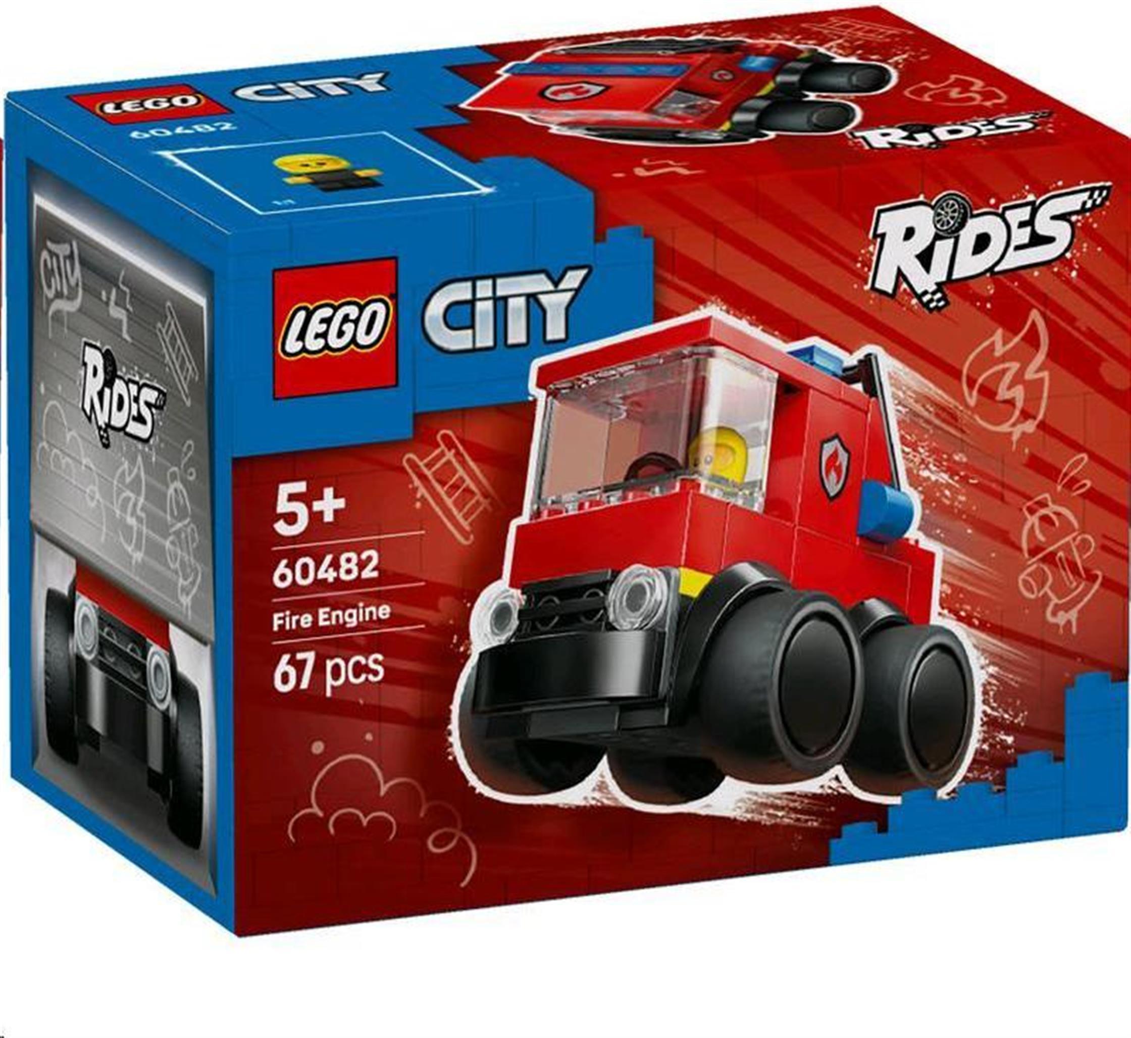 LEGO City Autíčka – Hasičské auto, Stavebnica, 5 rok / roky, Plast, 67 kusov, 115 g