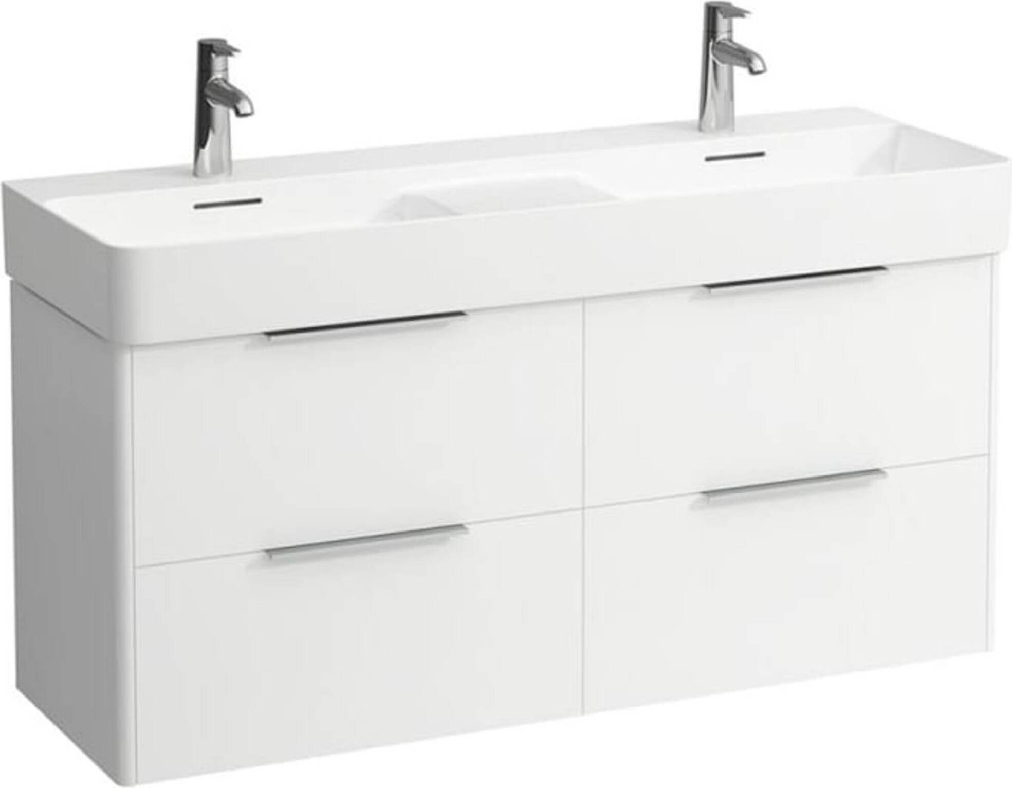 Laufen Base Wastafelonderkast 117,9x39,1x51,5 cm met 4 la Mat Wit H4025341102601