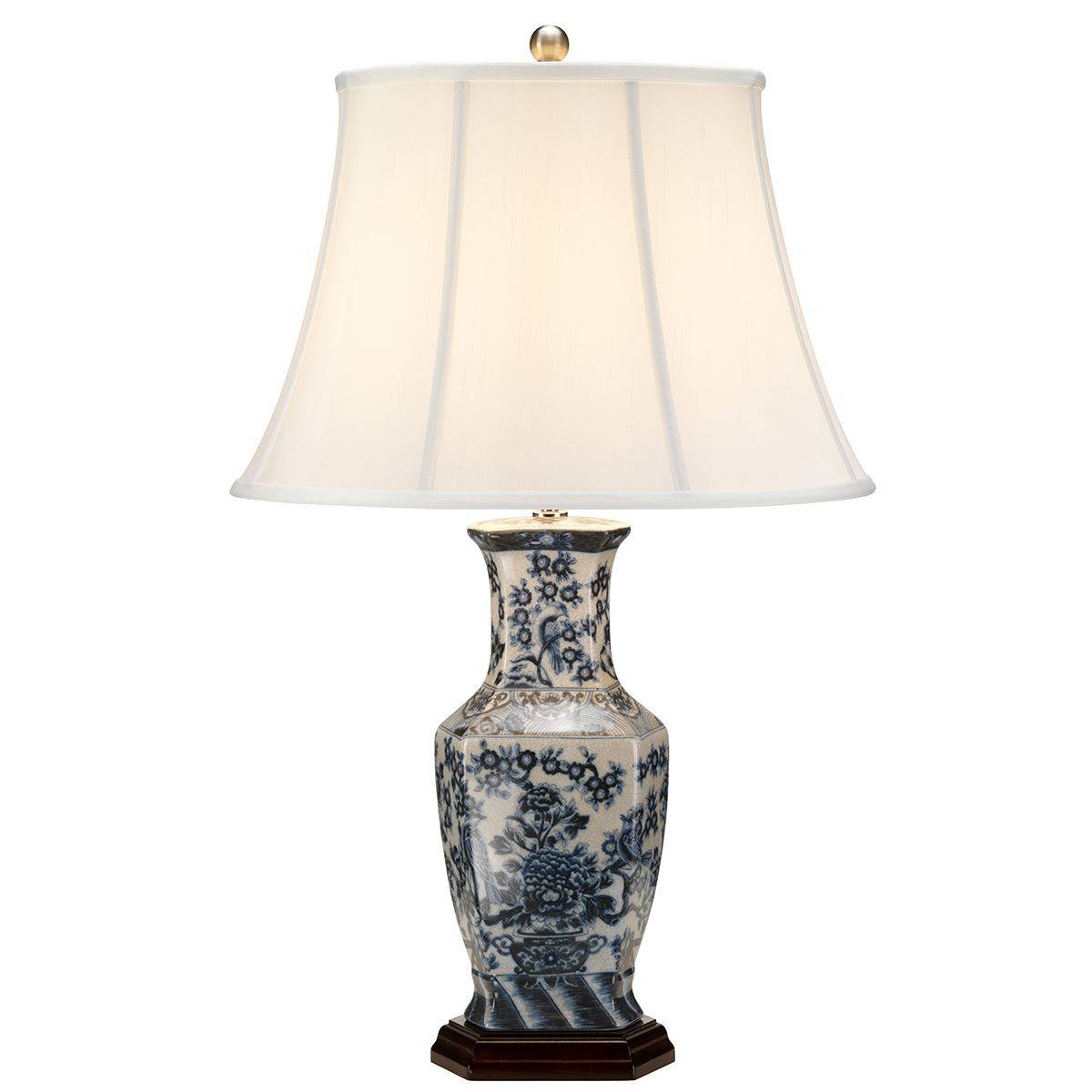 Elstead Lighting Elstead Blue Hex Tischleuchte E27 Blau Weiß, UK BLUE-HEX-TL