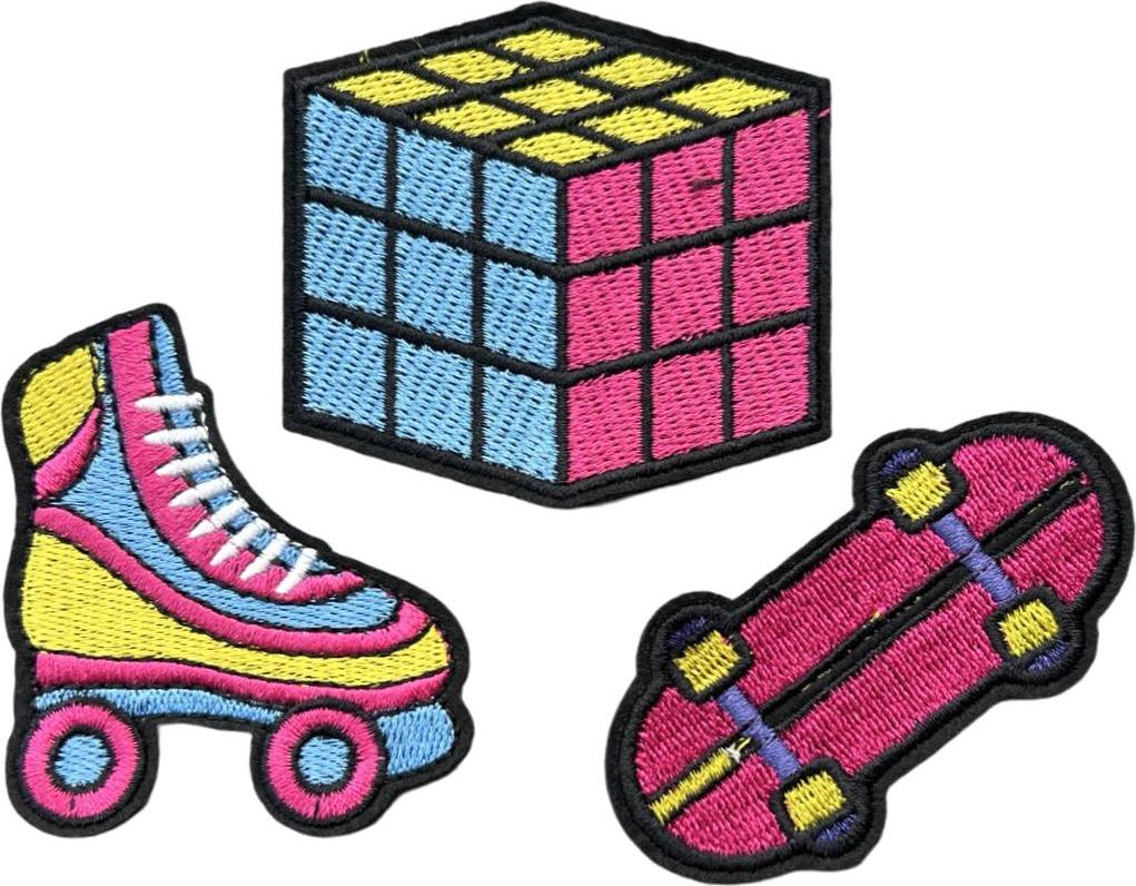 MegaMooi.nl Play And Game Emblem-Patch-Set zum Aufbügeln, 3-teilig MEGAMOOI 001