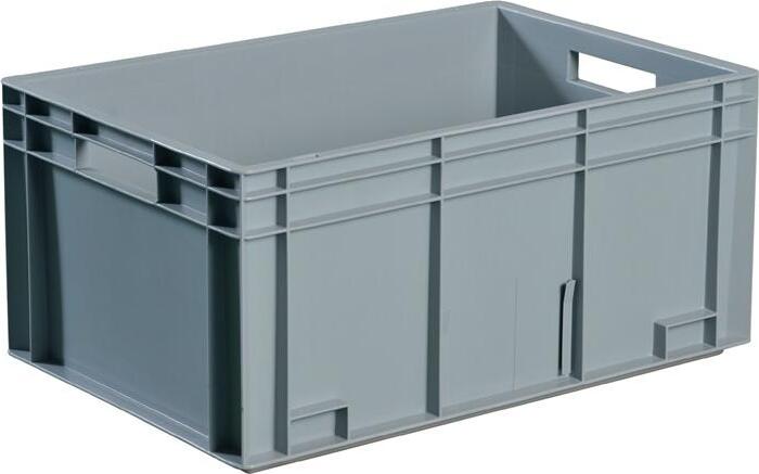 PROMAT Transportstapelbehlter L600xB400xH420mm grau PP Durchfassgriff Seitenwnde geschlossen NB80V1-139180210118-NW_XXX