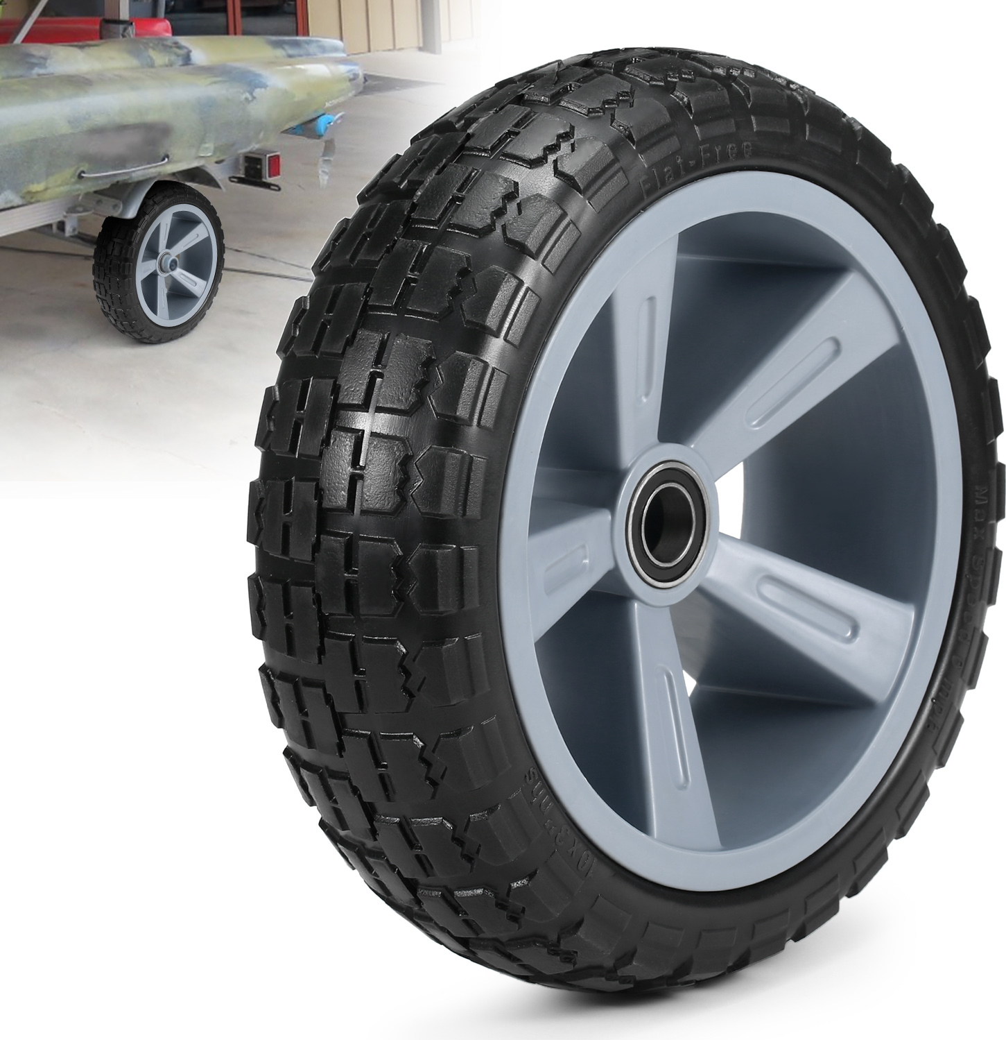 Lixada 10 Zoll pannensicheres Kajakwagen-Reifenrad f¹r Kajak-Kanuwagenwagen-Ersatzreifenrad