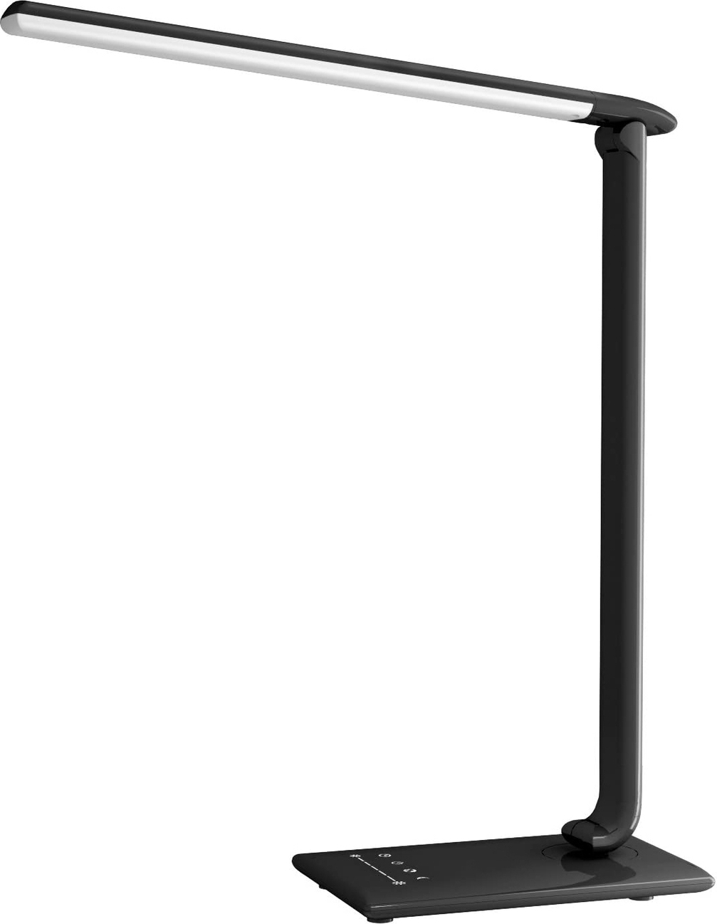 Aukey LT-T10 LED nočná lampa, stolová lampa s dotykovým ovládaním, 5 farebnými teplotami, 5 úrovňami jasu, režimom nočného svetla, 1-hodinovým časovačom a nabíjacím portom USB
