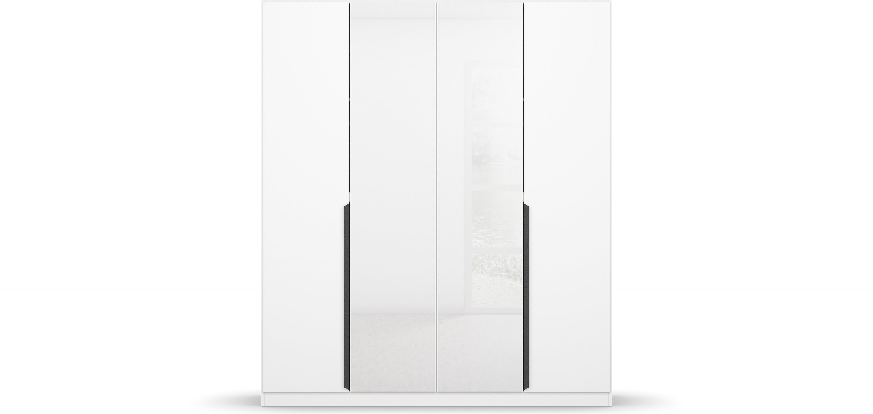 Drehtürenschrank >Artemis< in alpinweiß / Kristallweißglas - 181x210x54 (BxHxT)