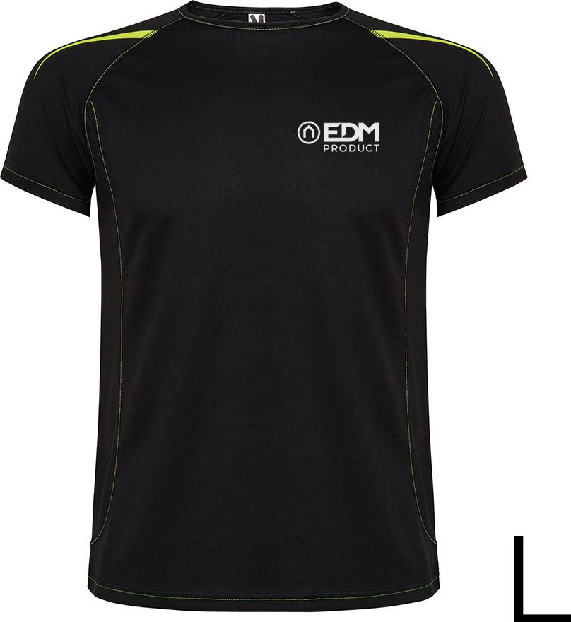 *Merchandising* Schwarzes Sport-T-Shirt Größe L Roly Edm
