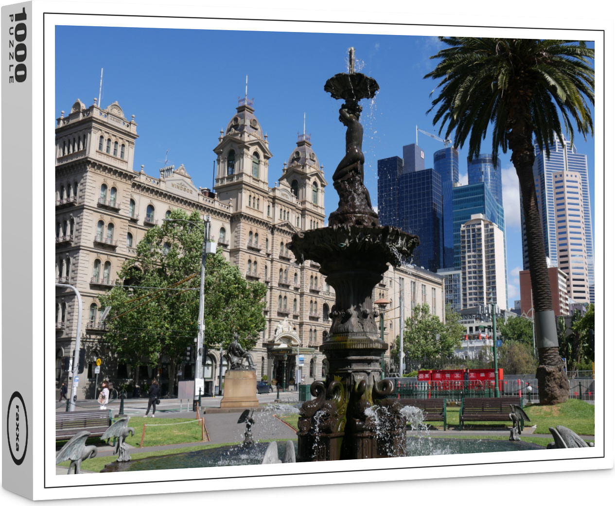 raxxa Premium-Puzzle "Melbourne Spring Street Schalenbrunnen Park", 1000 Teile 1-14270-5578-262