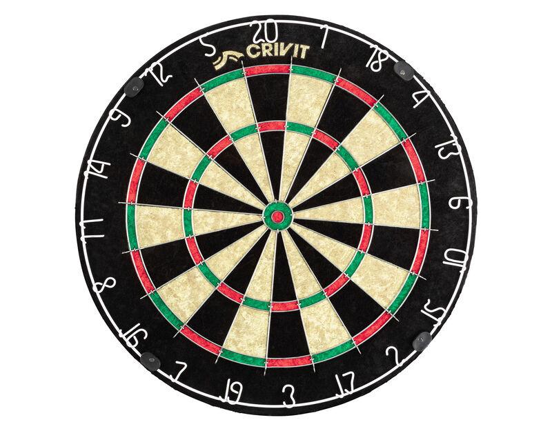 CRIVIT® Crivit Sisal Dartscheibe + Dartpfeile M + Abwurflinie 412439