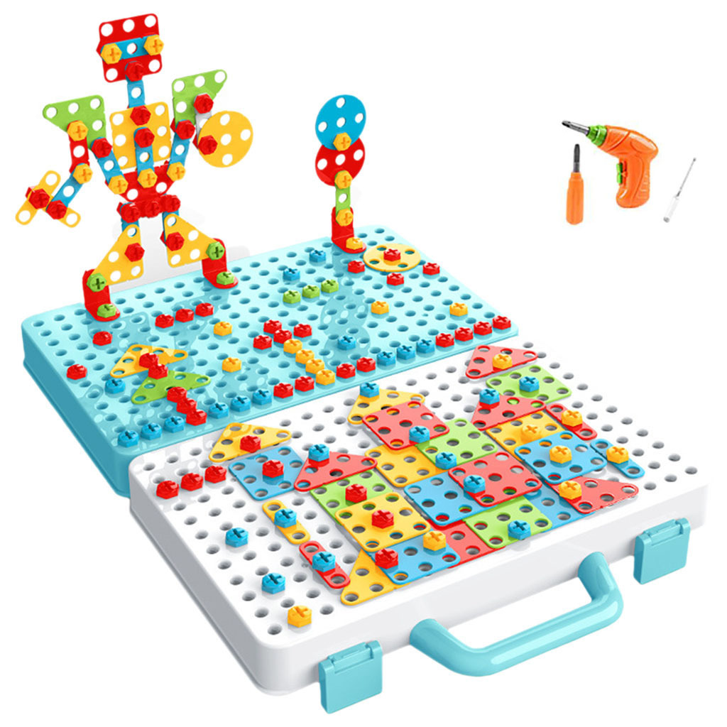 Kinder Gehirnentwicklung Baustein Spiele Set mit Spielzeug Bohrer \u0026 Tooldp 