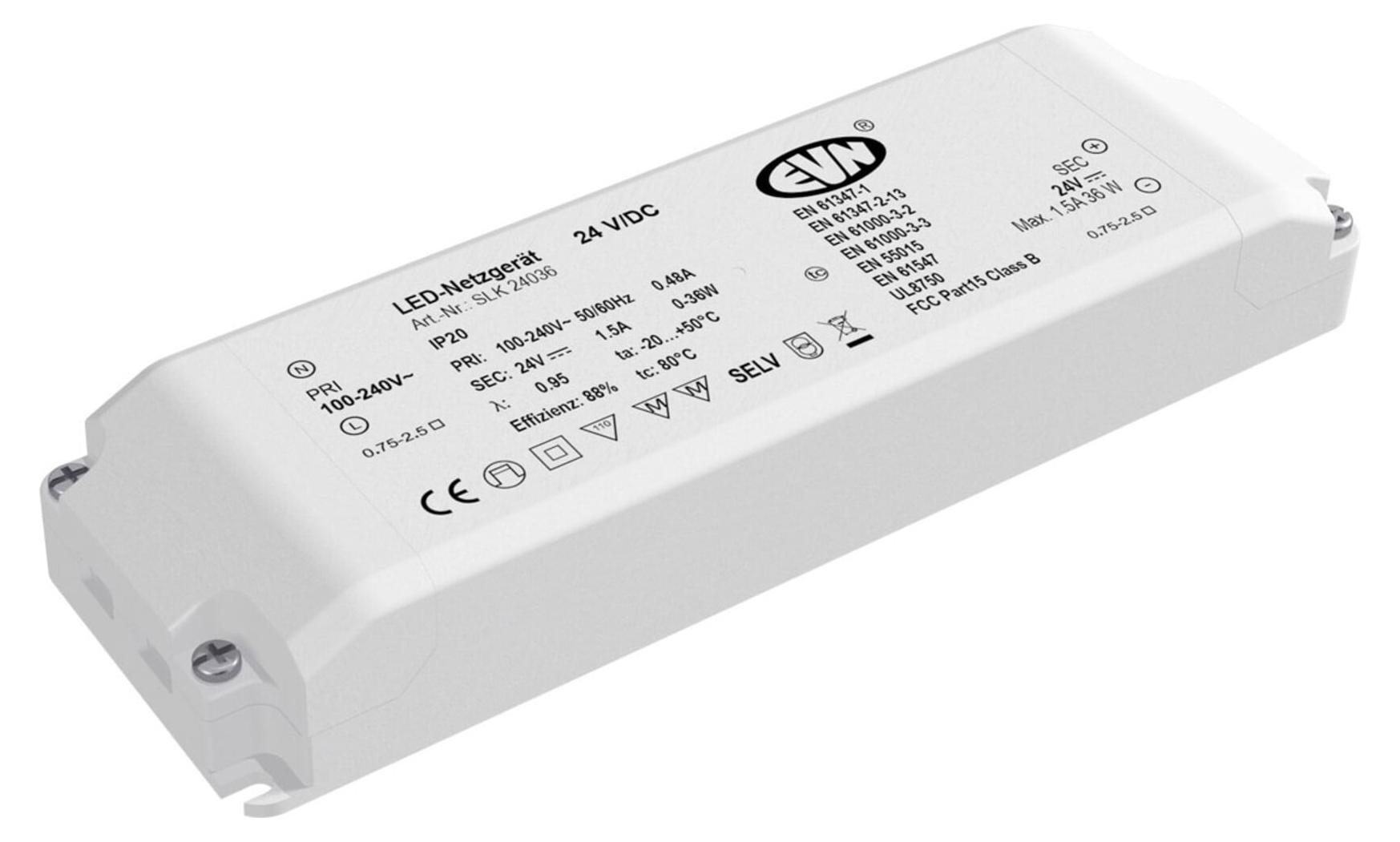 EVN LED-Betriebsgerät 24V 1-36W IP20 ws. SLK24036