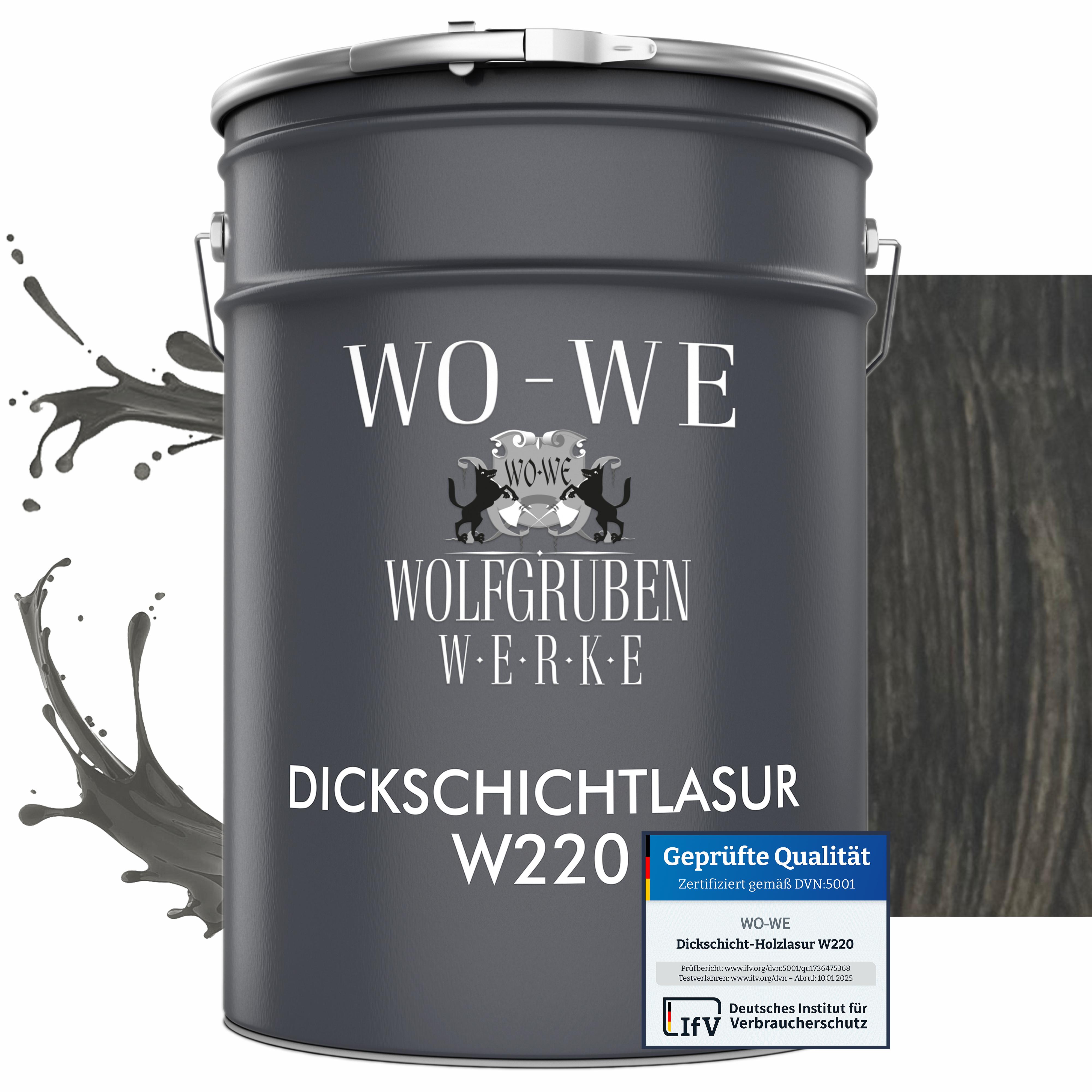 WO-WE Dickschichtlasur 2in1 Holzlasur Holzschutzlasur außen und innen W220 Fluss Eiche - 2,5L