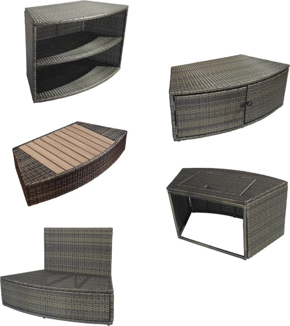 Design Spa Möbel halbsteif Octopus Netspa PVC geflochten - Gesamtdurchmesser außen Möbel 290cm - Set 8 Module