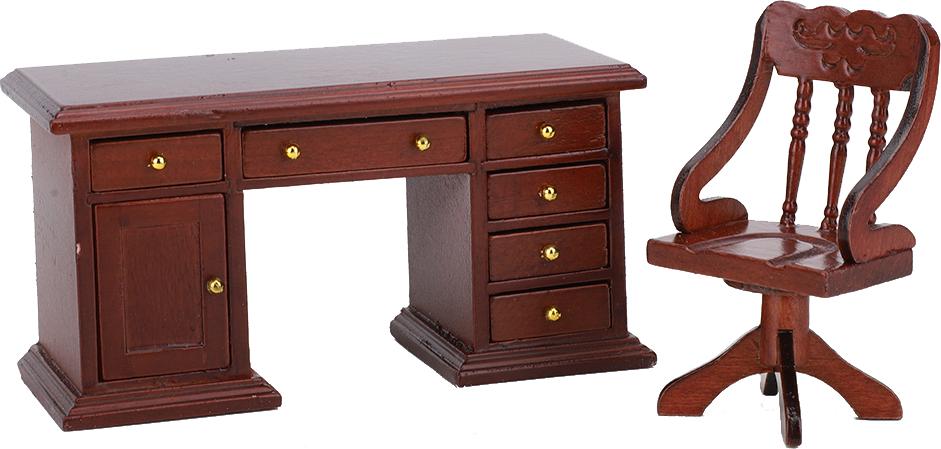 Cocosity 1:12 Mini-Möbel Modell Holzschreibtisch Stuhl Kinderzimmer Dekoration Puppenhaus ZubehörSchreibtisch Stuhl