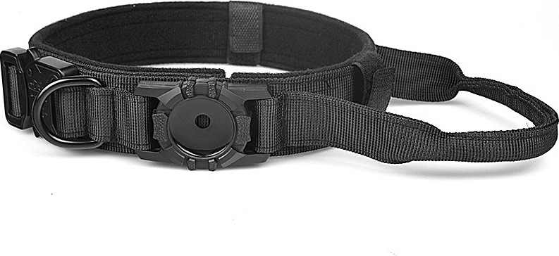 INF AirTag lokalizátor obojok pre domáce zvieratá TPU nylon nastaviteľný čierny čierna L