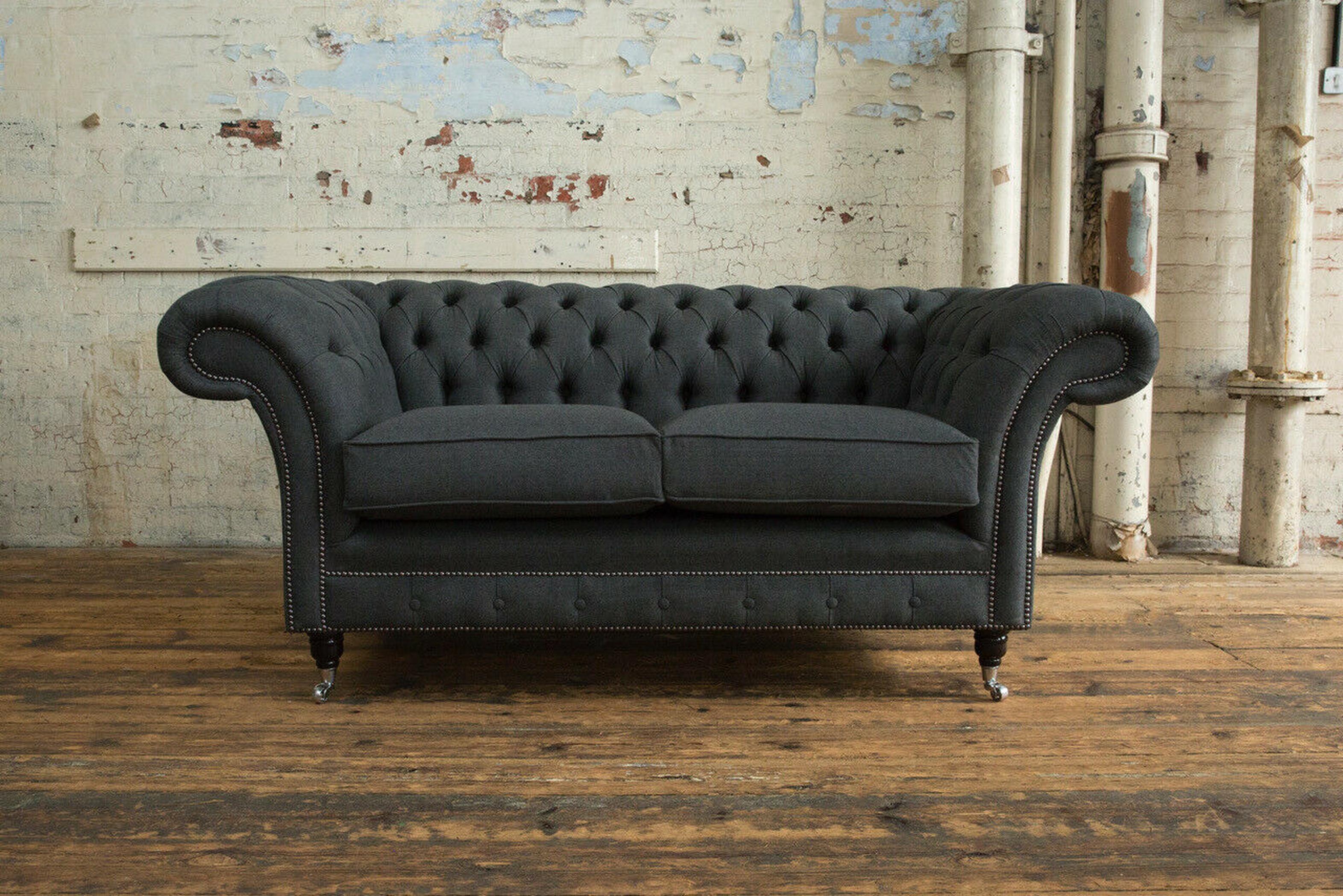 AEA Chesterfield England Sofa Polster Günstige Preise Webstoff Microfaser Stoff Neu