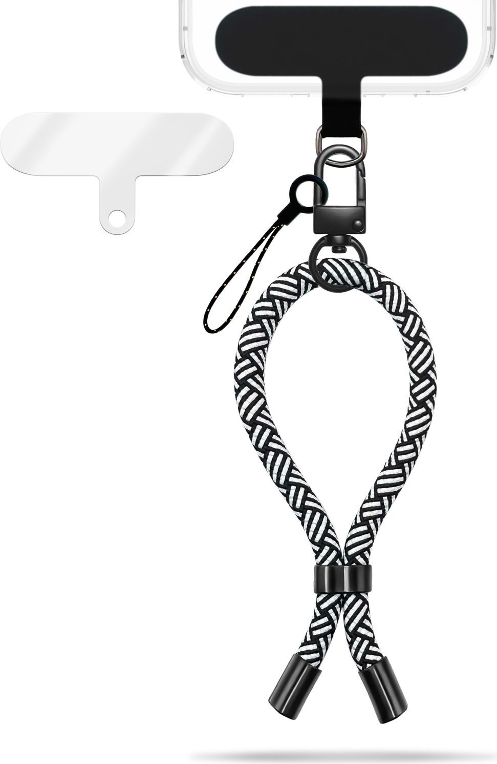 Wristy Edition - univerzálna retiazka na mobilný telefón - remienok na zápästie s kovovou karabínkou - Zebra Vibes