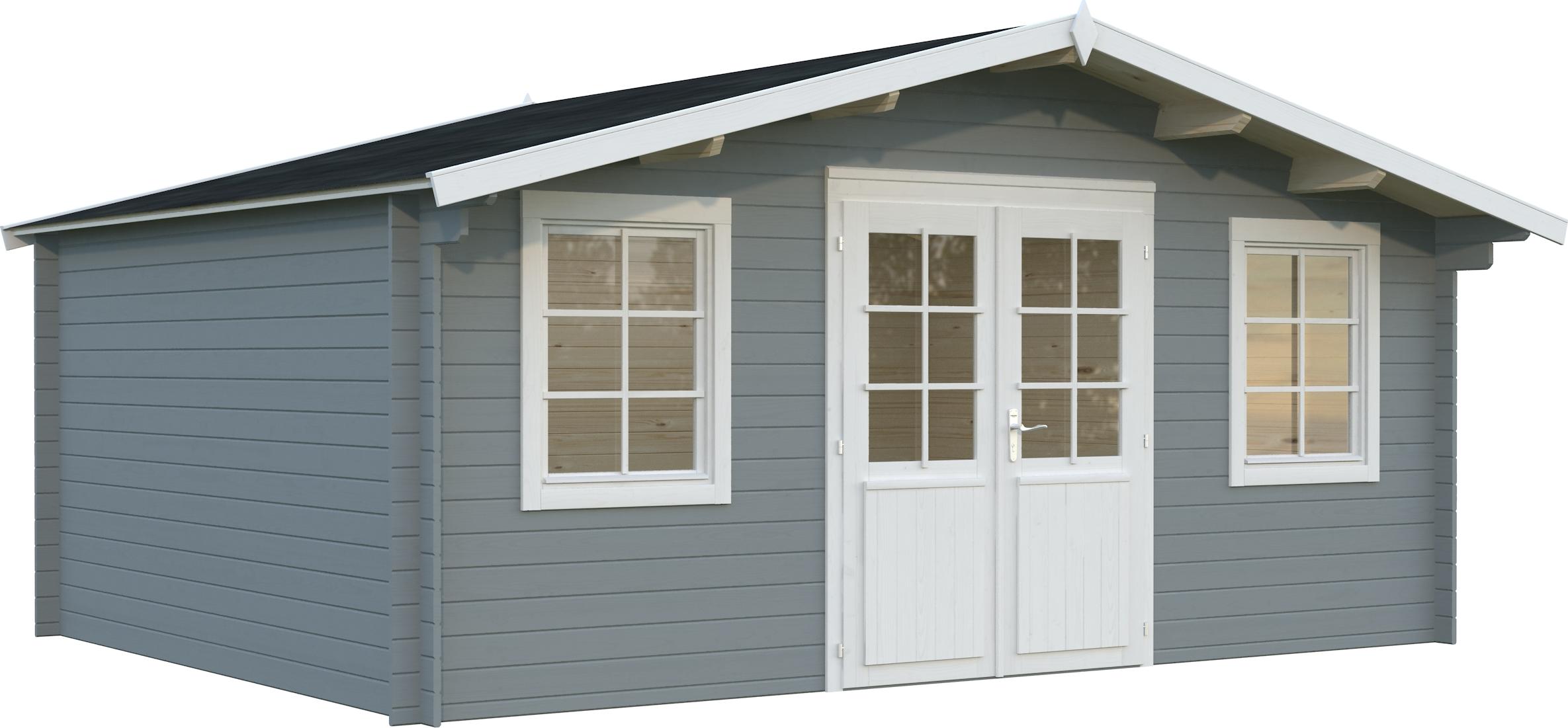 Gartenhaus Palmako Klara 17 m² 518 x 420 cm hellgrau-weiß