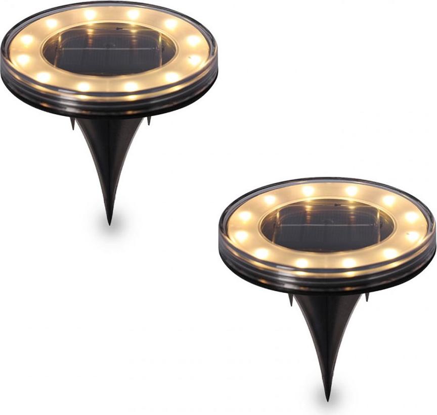 VELAMP 2 Stück Solar-Bodenleuchten SPK16