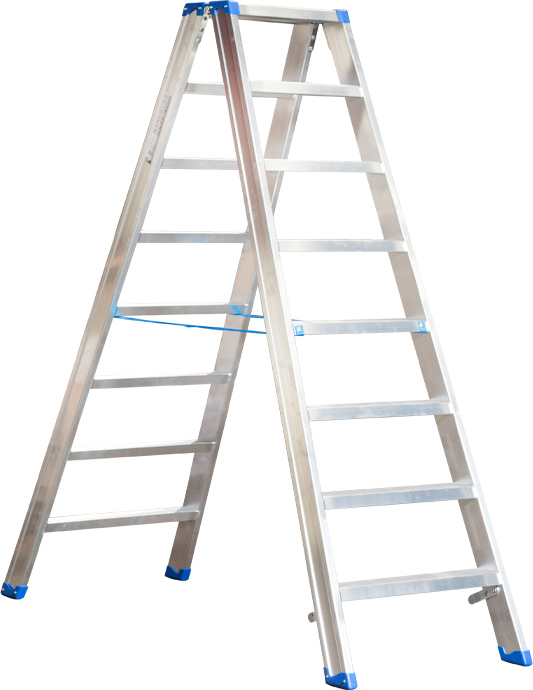 Josef Steiner Alu-Stufen Stehleiter Mod. SL - Stufenanzahl: 8, Länge: 1,89 m SL-08