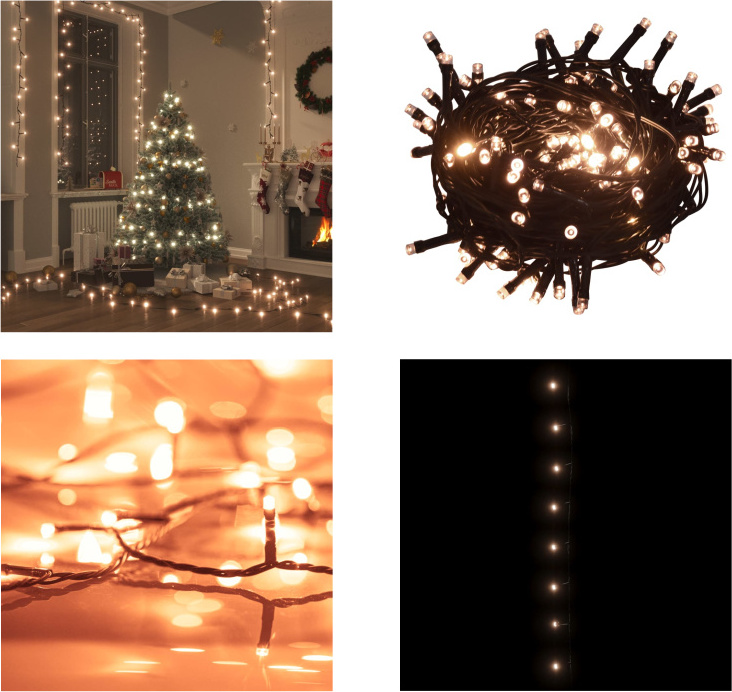 vidaXL Lichterkette mit 400 LEDs 40 m 8 Lichteffekte Warmweiß - Lichterkette - Lichterketten - LED-Leuchte - LED-Leuchten HL50692