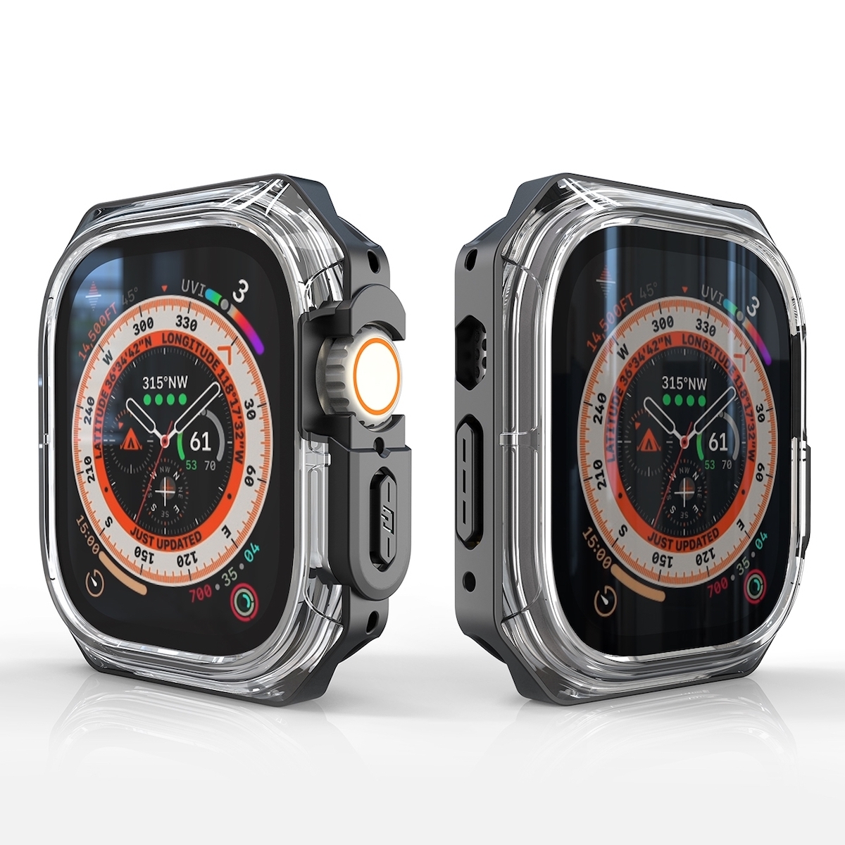 Pre Apple Watch Ultra 1 + 2 49 mm Ochranné puzdro na hodinky Kryt puzdra čierny