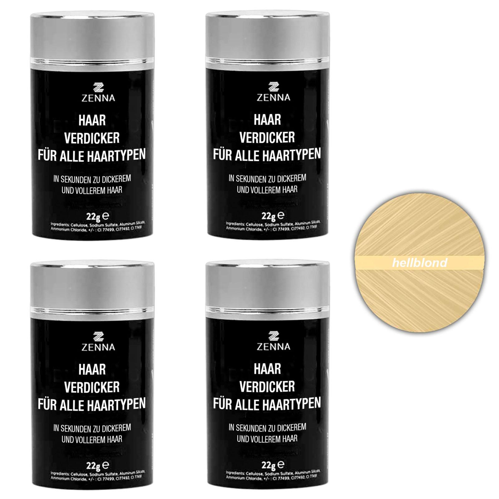 HAC24 4er Set Premium Schütthaar 22g Streuhaar zur Haarverdichtung Haarpulver Haarauffüller gegen Lichte Stellen & Haarausfall Hellblond 173677089