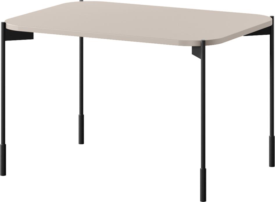 Wohnzimmer-Couchtisch mit 70 cm Breite in kaschmir matt, Tischbeine Metall schwarz - SPLIT-141