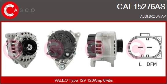 CASCO CAL15276AS Lichtmaschine Generator LiMa 120A 12V für VW PASSAT Variant (3B6) PASSAT Variant (3B5) PASSAT (3B3) PASSAT (3B2)