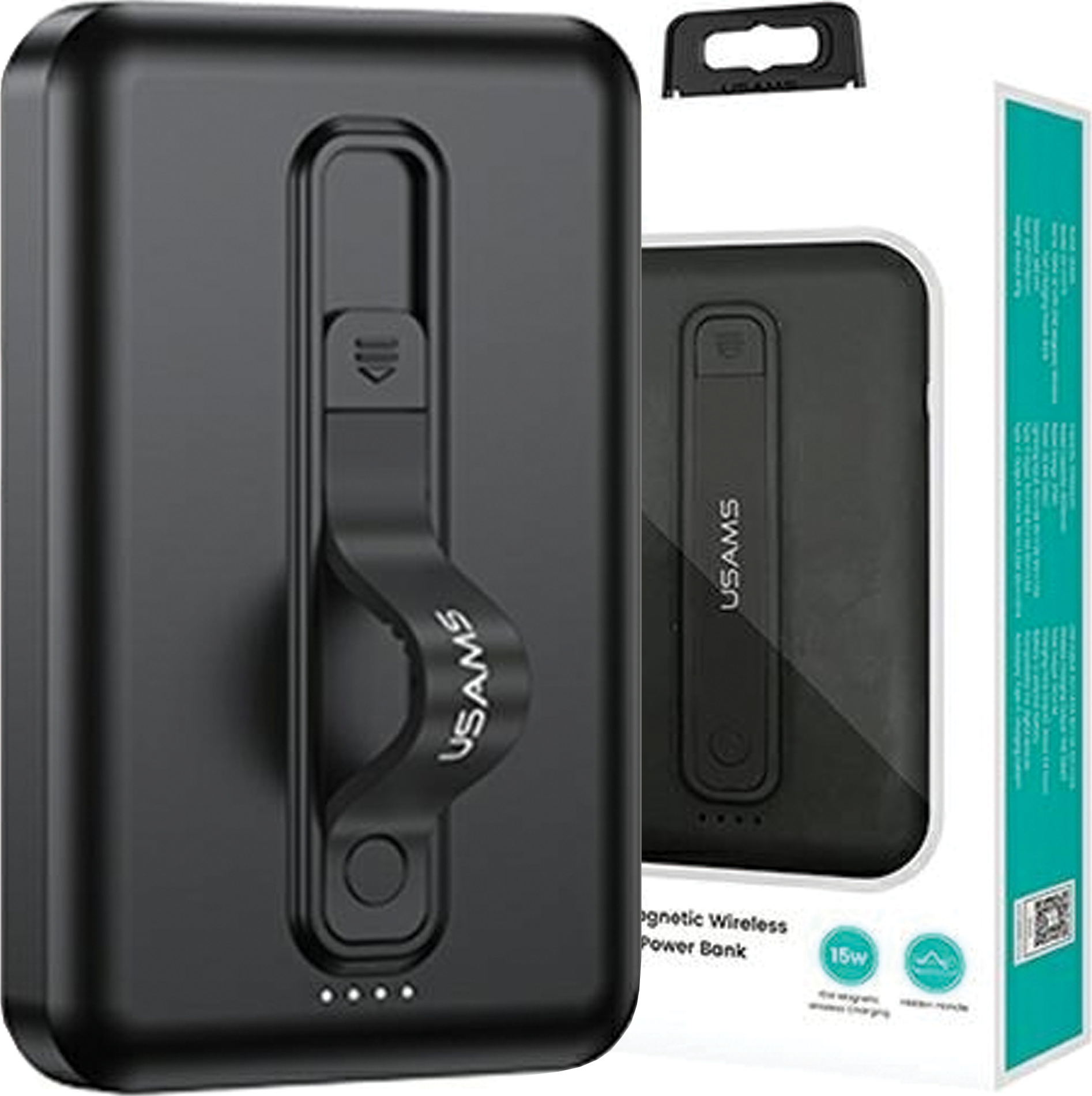Usams Powerbank Pb64 10000Mah 20W Qc3.0+Pd Magnetické Bezdrôtové Rýchle Nabíjanie Čierna/Čierna 10Kcd17301 (Us-Cd173)