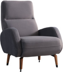 Villa Möbel Sessel Carmen Farbe: Grau Ideal für Wohnzimmer, Lounge oder stilvolle Wartebereiche