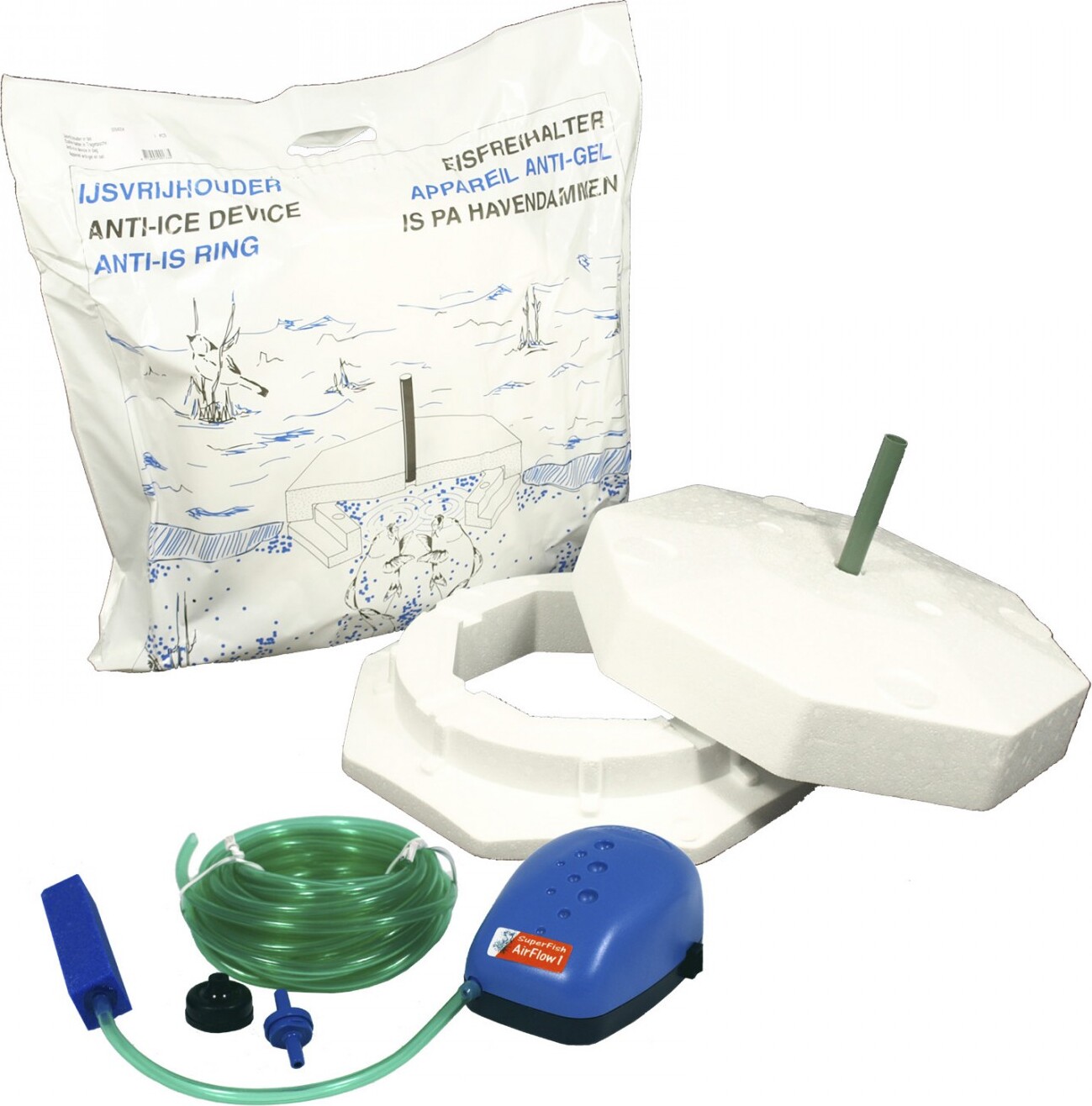 Pondlife Anti Ice Eisfreihalter - SET 4 / Teich Belüftung Winter Komplett-Set Eisfreihalter-SET4