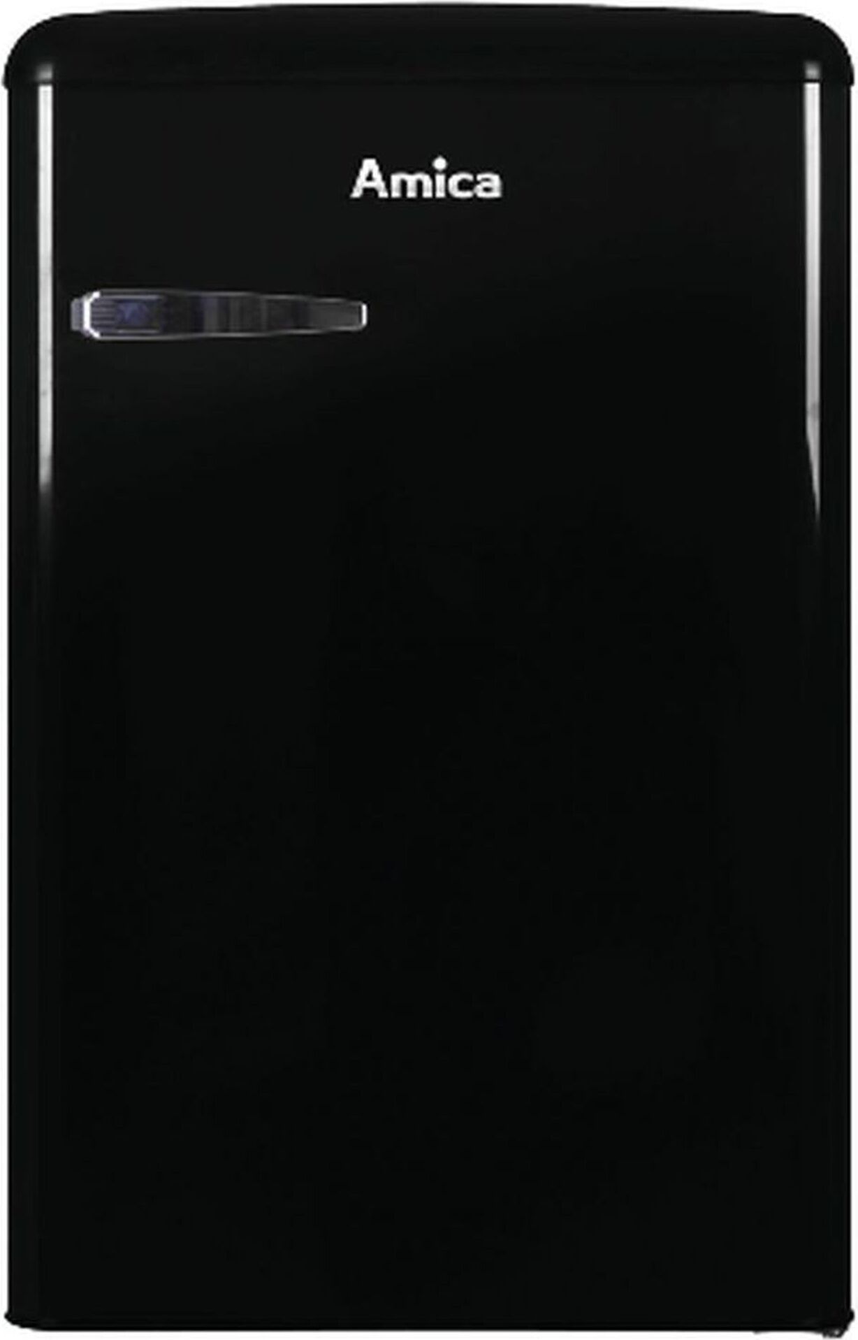 Amica KS 15614 S, Kühlschrank mit Gefrierfach im Retro Design, 85 cm Höhe, black, KS15614S