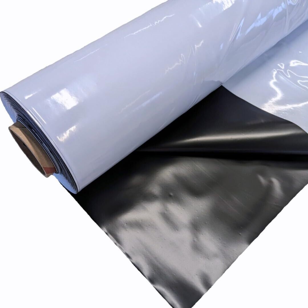Generisch Schwarz weiß Folie 100 Meter Rolle x 2 Meter Breit - Reflektionsfolie Anbau