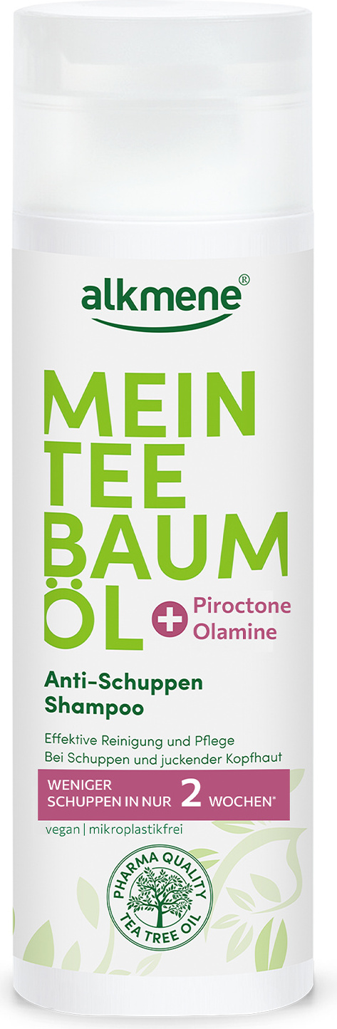 alkmene Teebaumöl Anti Schuppen Shampoo reduziert Schuppen in nur zwei Wochen - Antischuppen Haarshampoo 1x 200 ml 005301