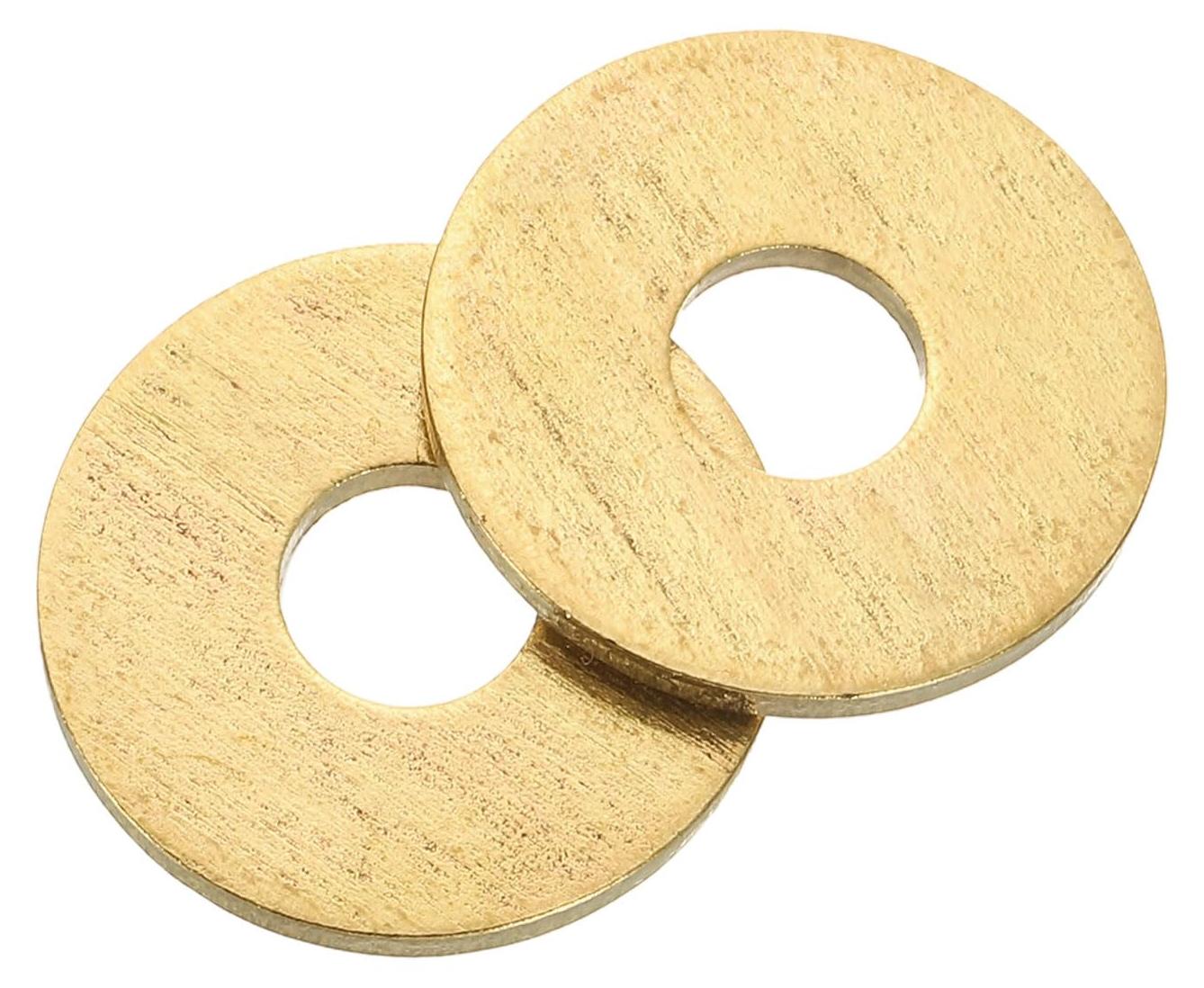 Markenlos Set mit 8 Ringen, M6 x 18 mm x 1,5 mm Messingringe, Sortiment an flachen Sicherungsringen, Dichtungsringen, Metallringen für Schrauben, Bolzen und Muttern