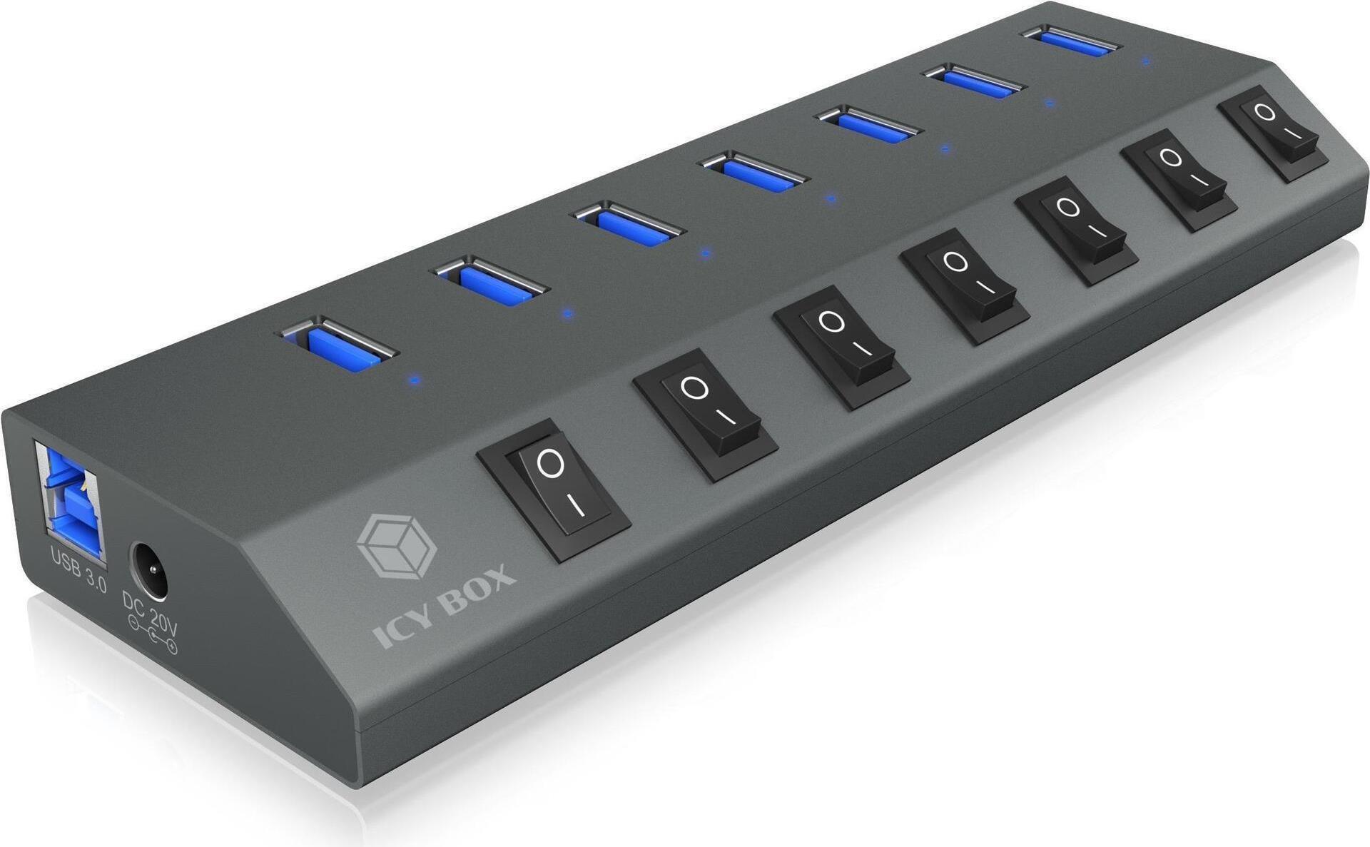 IcyBox USB 3.0 7-portový rozbočovač IB-HUB1701-C3 7 portov