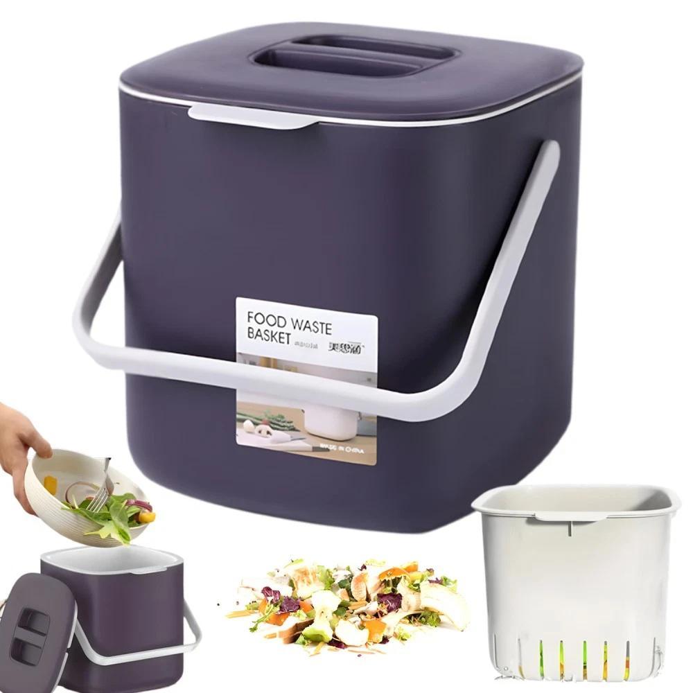 Unbranded 4L Biomülleimer Küche mit Knopfdruck-Deckel Abfalleimer Mülleimer