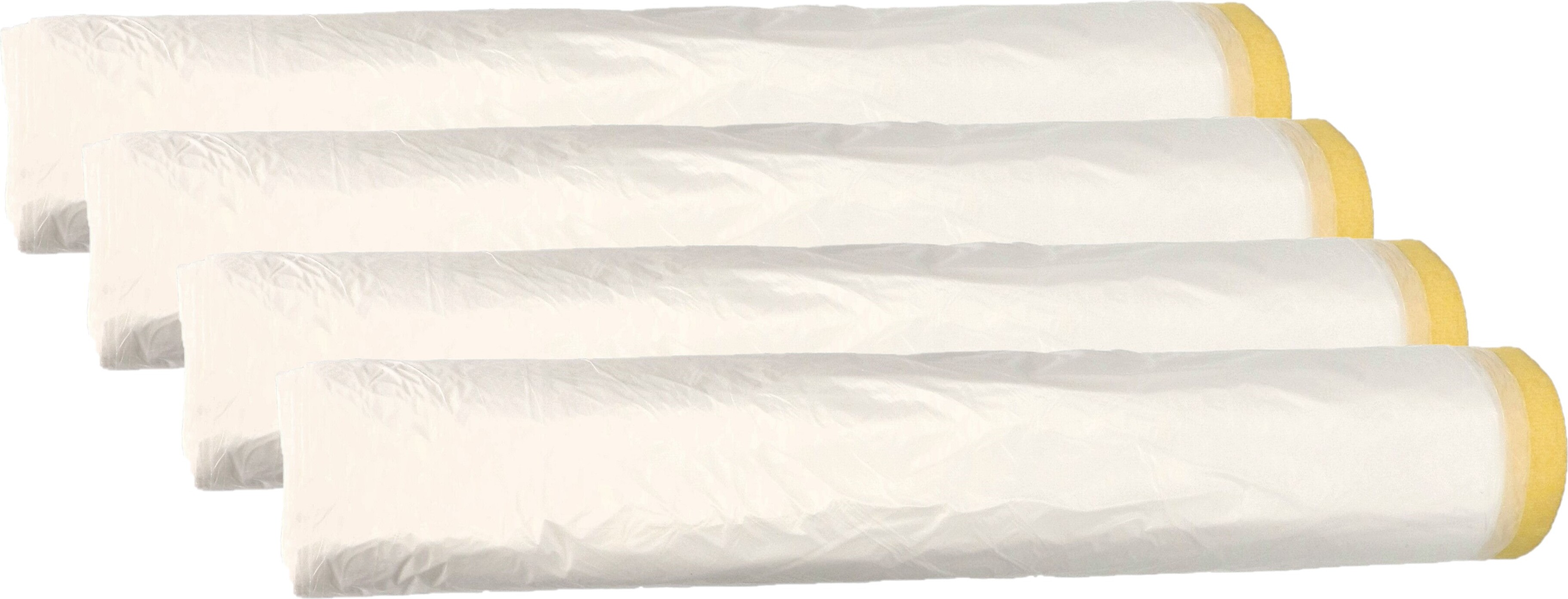 KOTARBAU® 4er Set Abdeckfolie mit Klebeband 360mm x 20m für Maler- und Renovierungsarbeiten