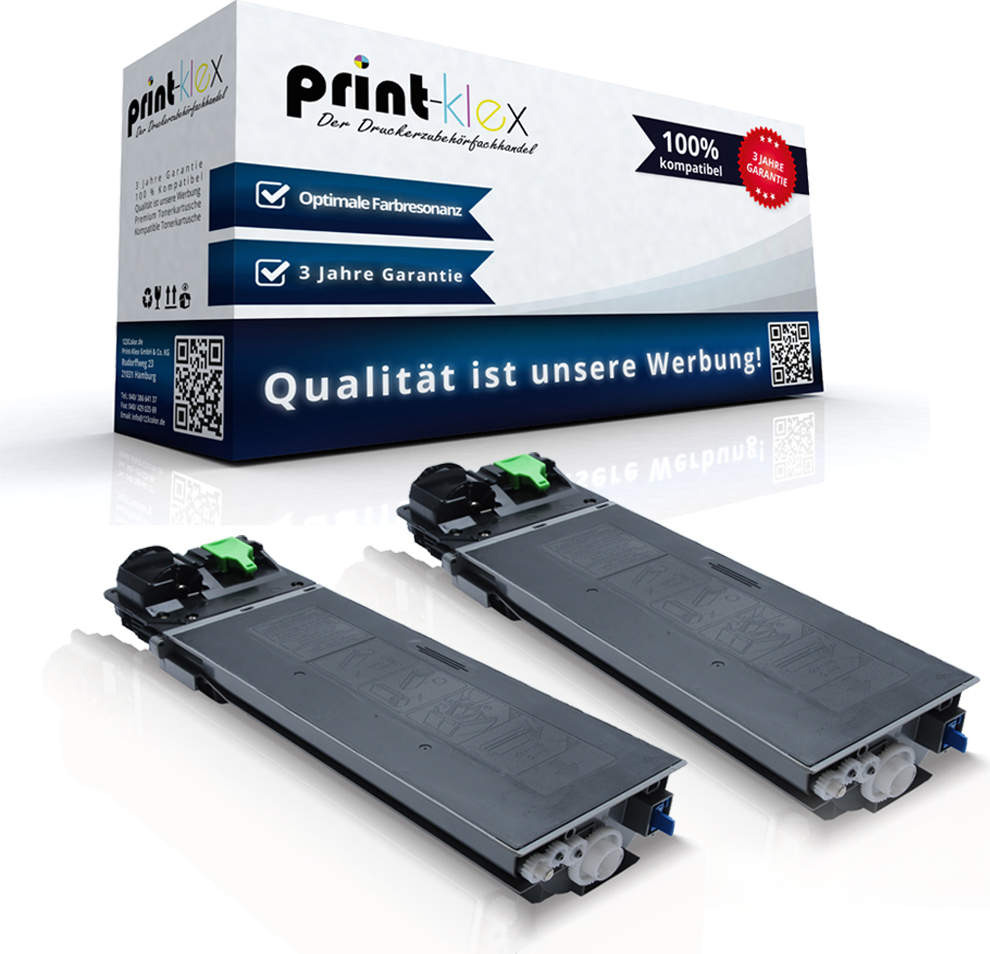 Print-Klex GmbH & Co.KG 2x Print-Klex Austausch Tonerkartuschen kompatibel für Sharp MX-M 180 Series MX-M 182 MX-M 182 D MX-M 202 D MX-M 232 D MX-235GT MX235GT MX 235GT Black Schwarz - Office Pro Serie AMH-SHARPMXM182-A4