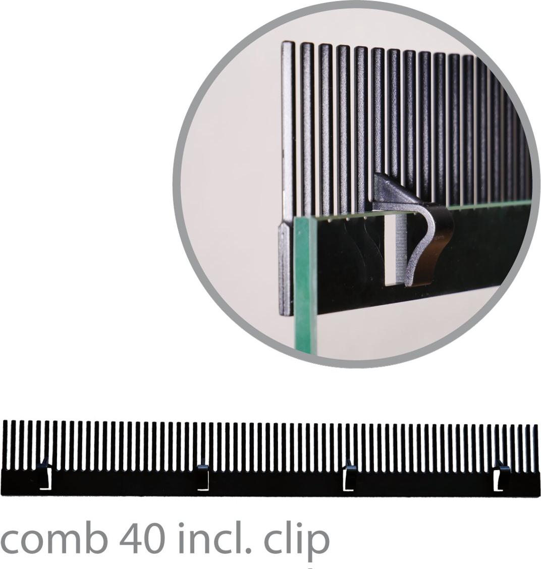 Aqua Medic Überlaufkamm 40cm Clips, Taschenlos, Glas 10-12mm
