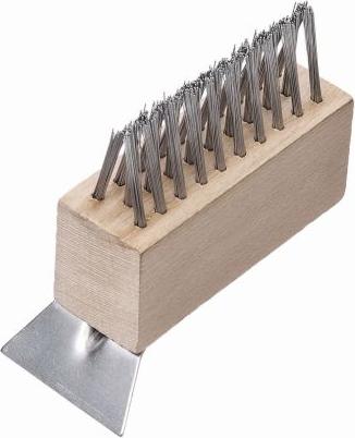 Lessmann Bürste/Unkrautbürste mit Schaber, V-färmigem Besatz zur Moosentfernung 4683123