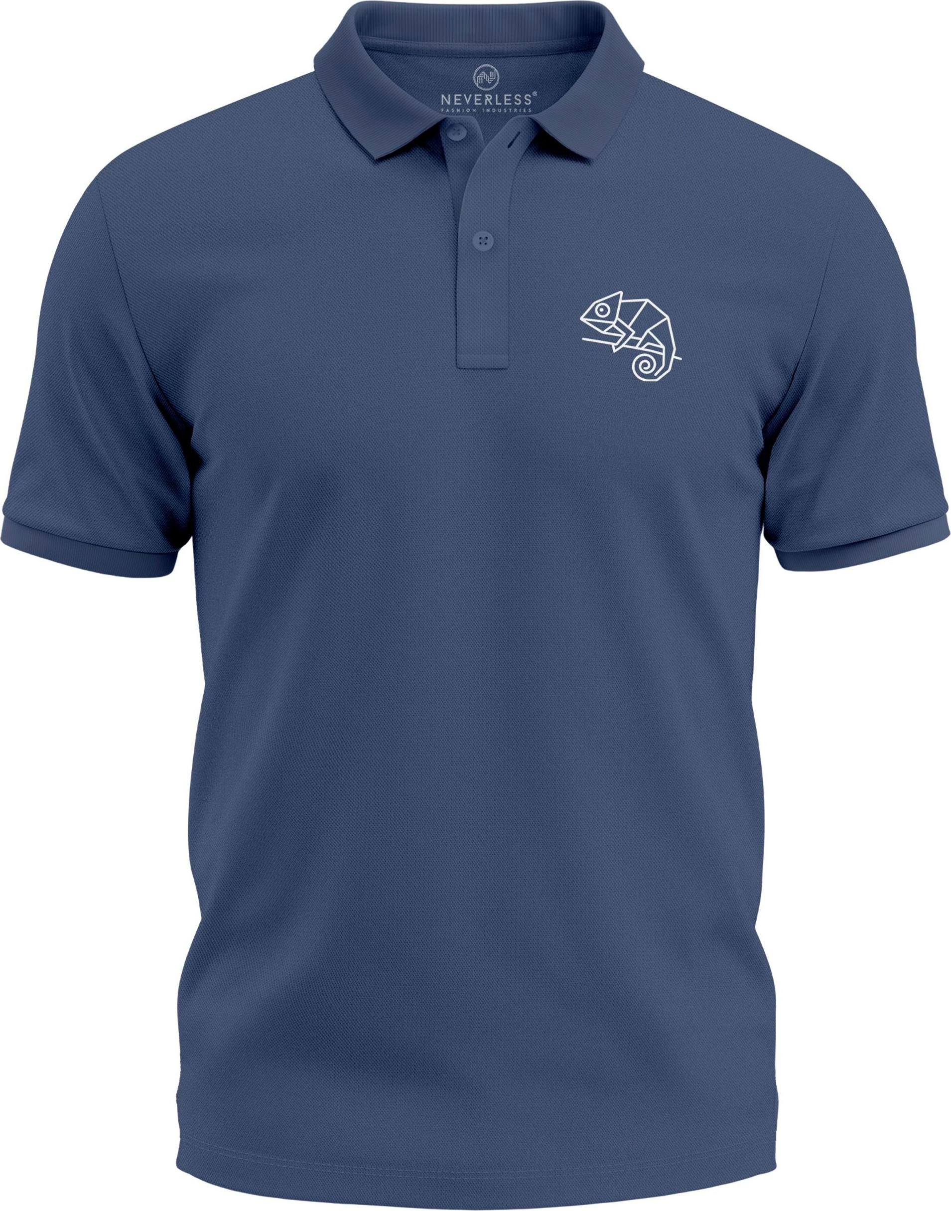 Poloshirt Herren Tierlogo im Polygon-Stil – Kurzarm Polo Sommer Casual Look Modern Fit Fashion Neverless® 276754