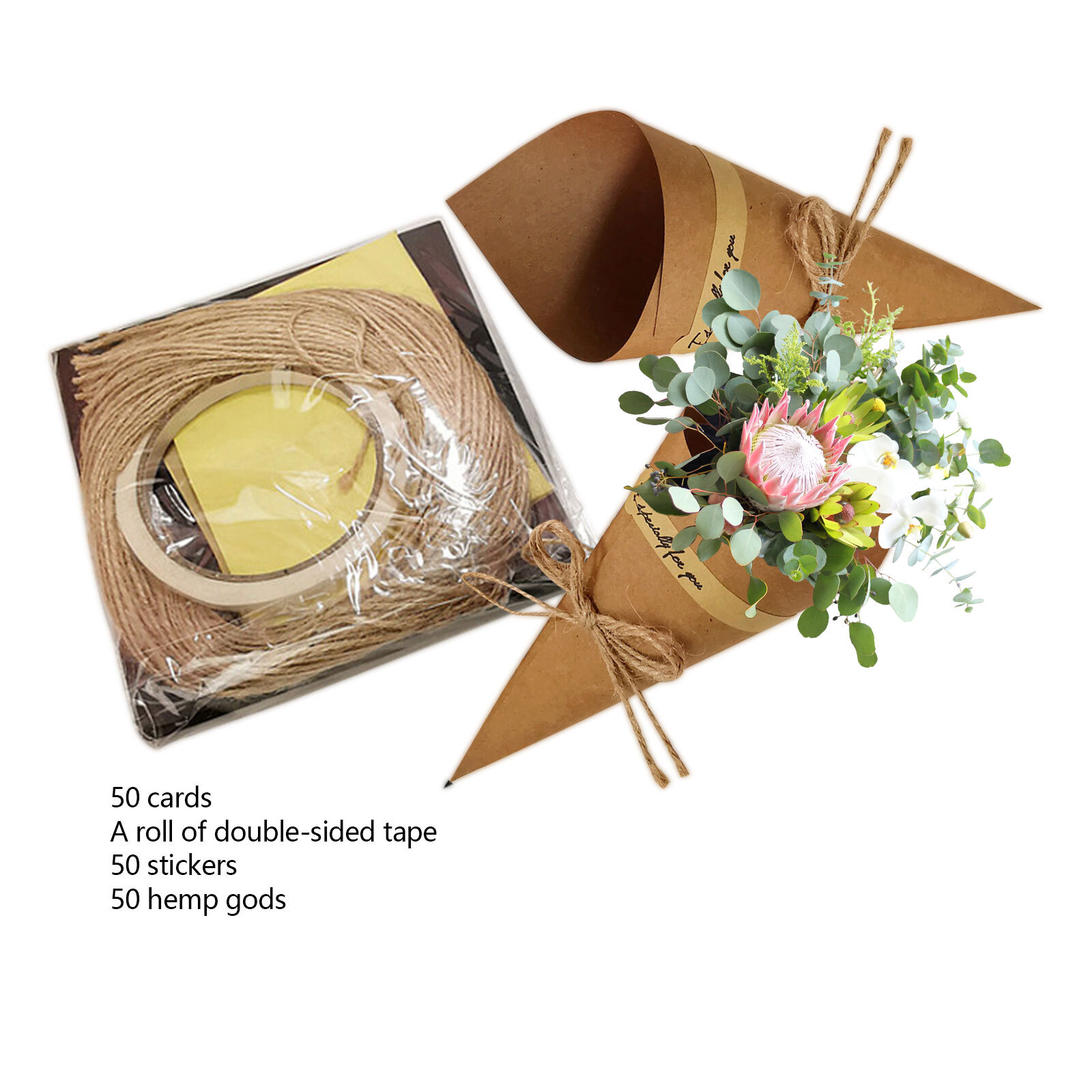 Cocosity Blumen Geschenkpapier,Blumenstrauß Geschenkpapier,Blumenstrauß Geschenkpapier Kraftpapier,Blumen Geschenkpapier,Blumenstrauß Geschenkpapier Kegel