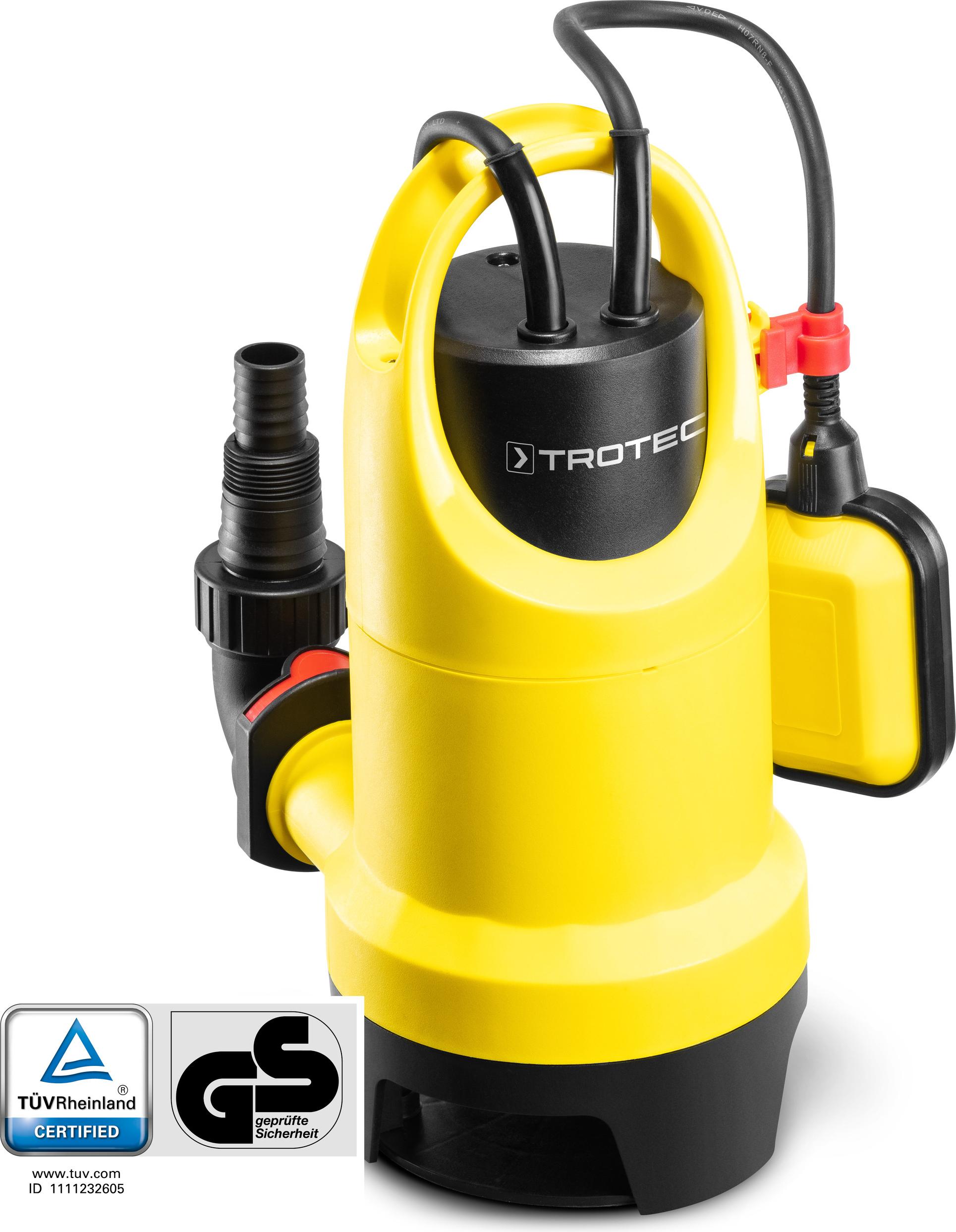 TROTEC Schmutzwasser-Tauchpumpe TWP 7536 E Hochleistungspumpe 12.500 l/ h 750 Watt 4610000054