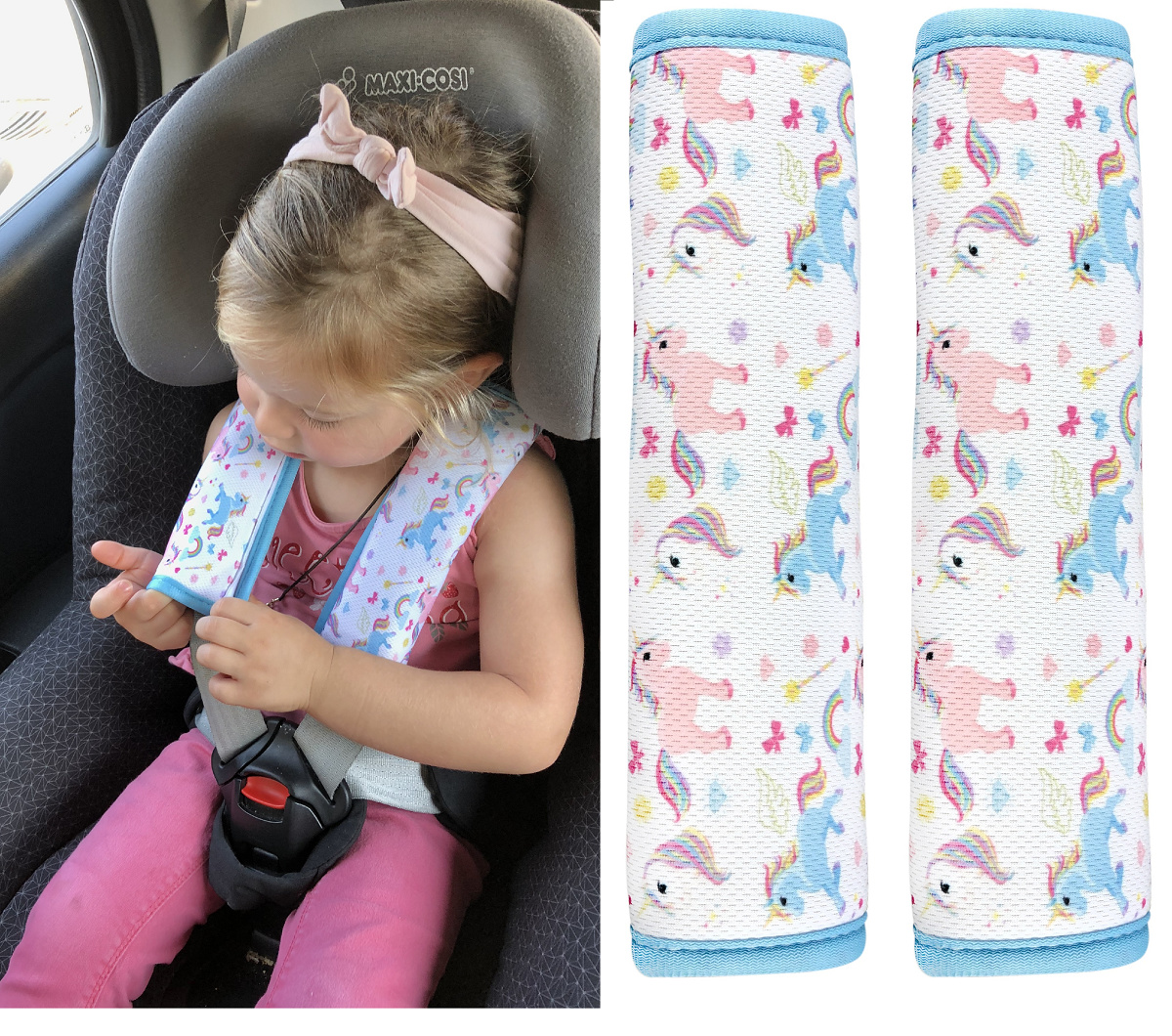 HECKBO 1x Rosa Auto Gurtschutz Sicherheitsgurt Schulterpolster Schulterkissen Autositze Gurtpolster für Kinder/Mädchen und Erwachsene/Frauen 